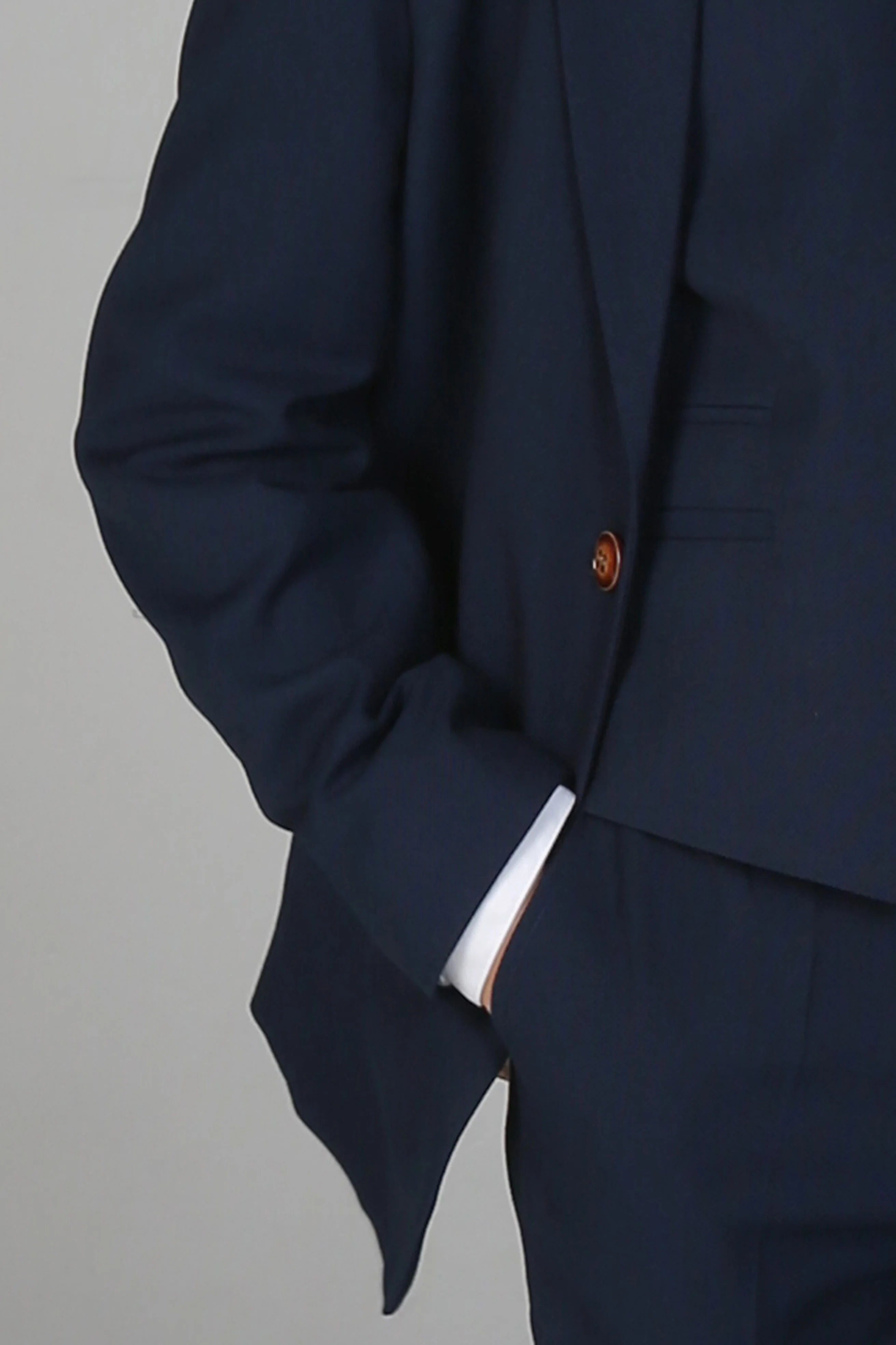 Boys Tailored Fit Blue Suit - MAYFAIR - Navy Detail Picture