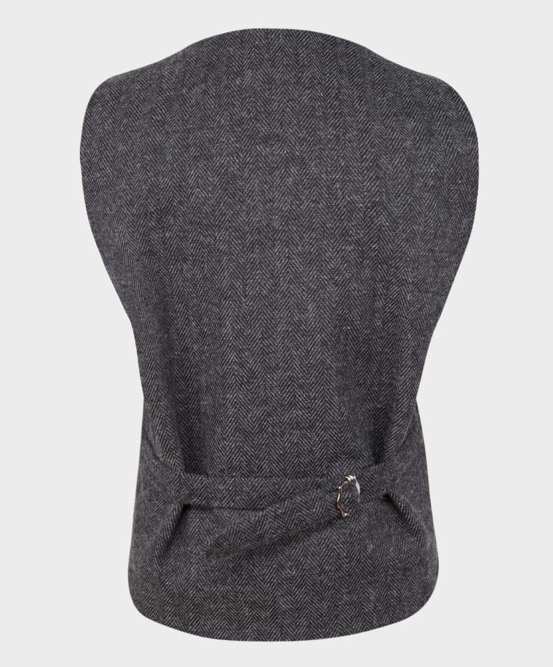 Ensemble gilet en tweed à chevrons coupe ajustée pour garçon - Gris anthracite