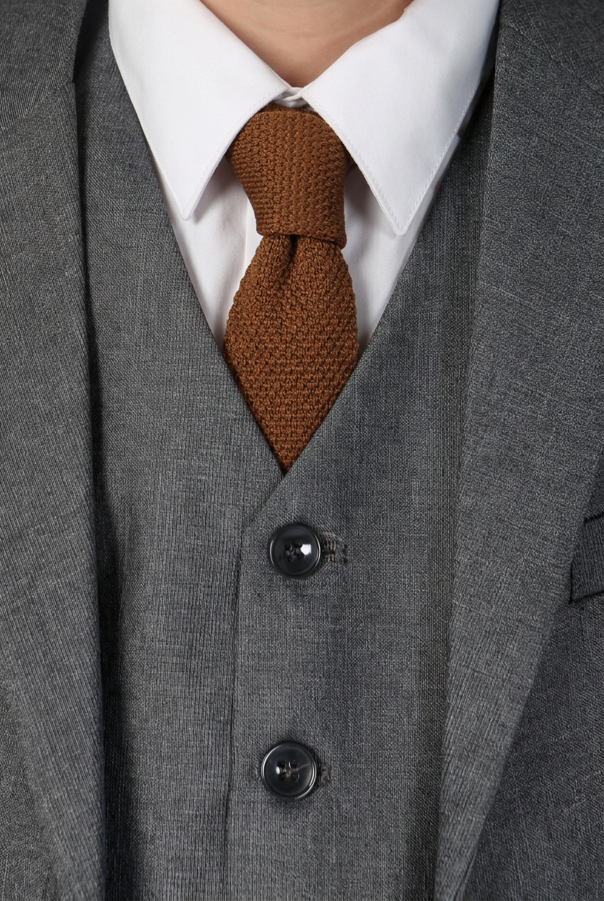 Costume garçon coupe ajustée formelle mariage ensemble 6 pièces en Gris