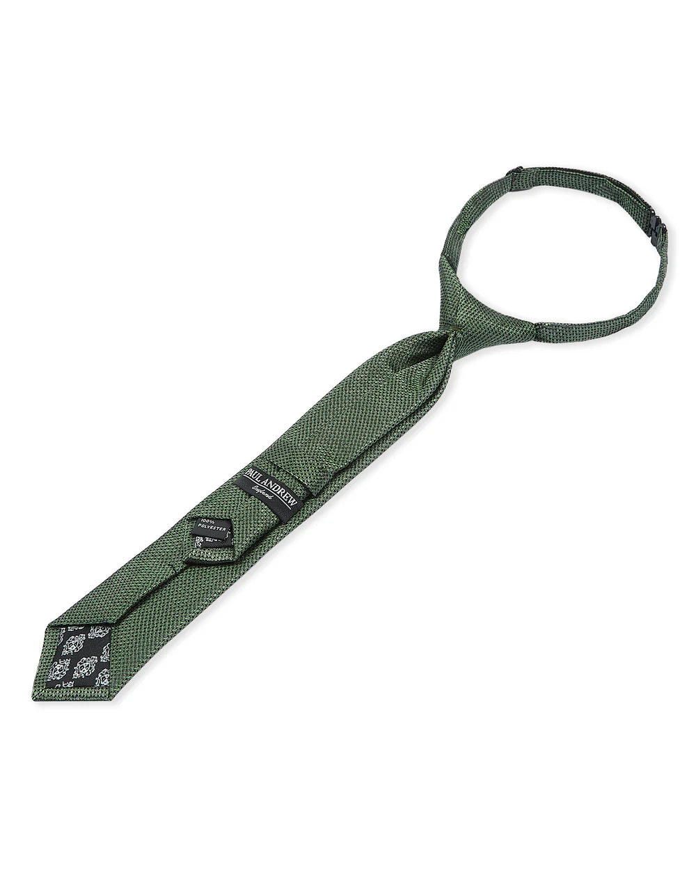 Corbata preanudada de jacquard texturizado para niños con clip ajustable en la correa del cuello - Verde