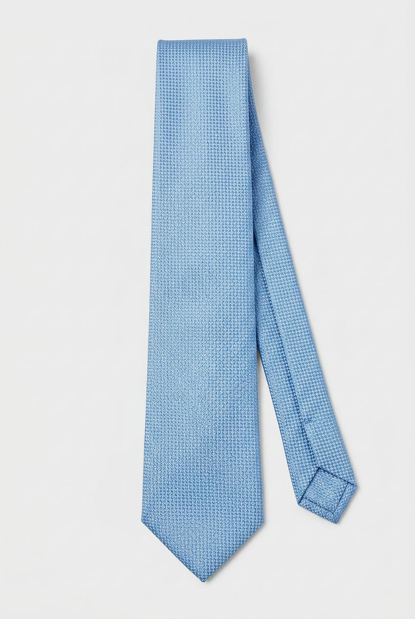 Cravatta sottile jacquard testurizzata per ragazzi - Blu