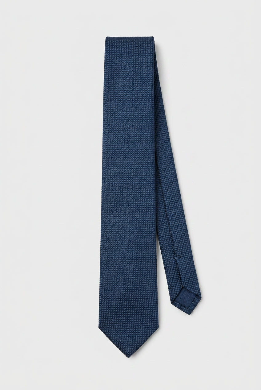 Cravatta Slim Jacquard Testurizzata per Ragazzi - Navy