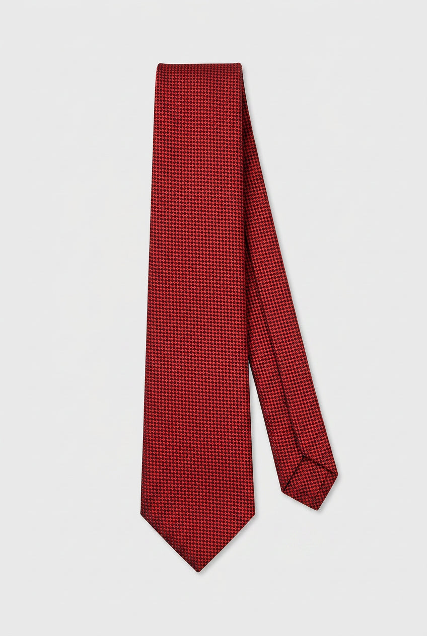 Jungen Strukturierter Jacquard Schlanker Krawatte - Rot