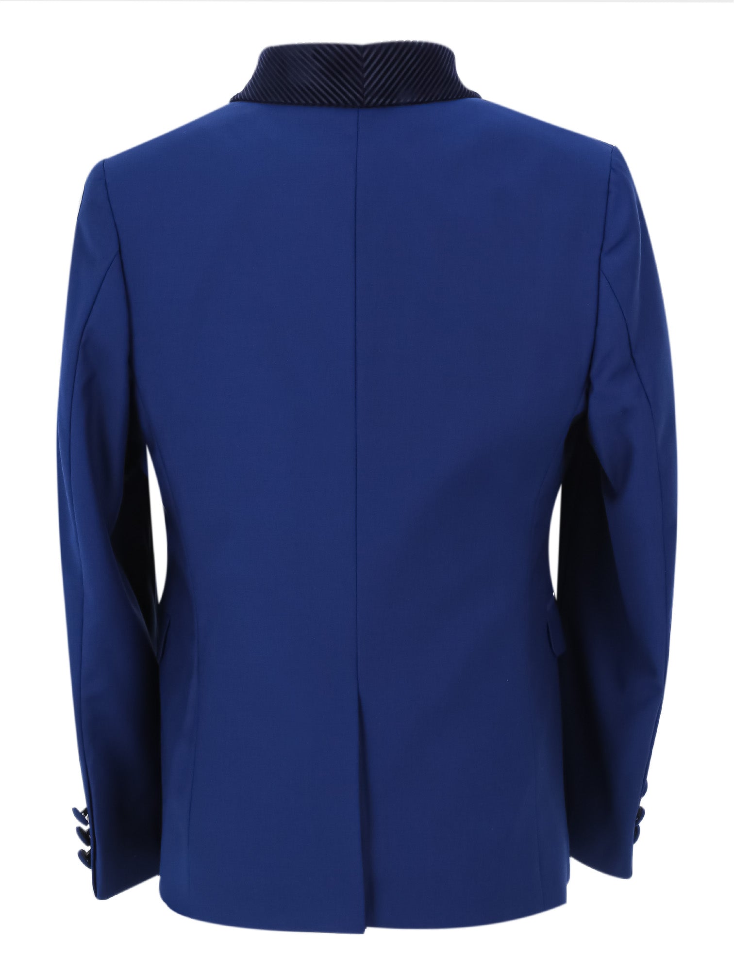 Boys Tuxedo Suit - Corduroy Velvet Waistcoat & shawl lapel - Royal Blue Back picture