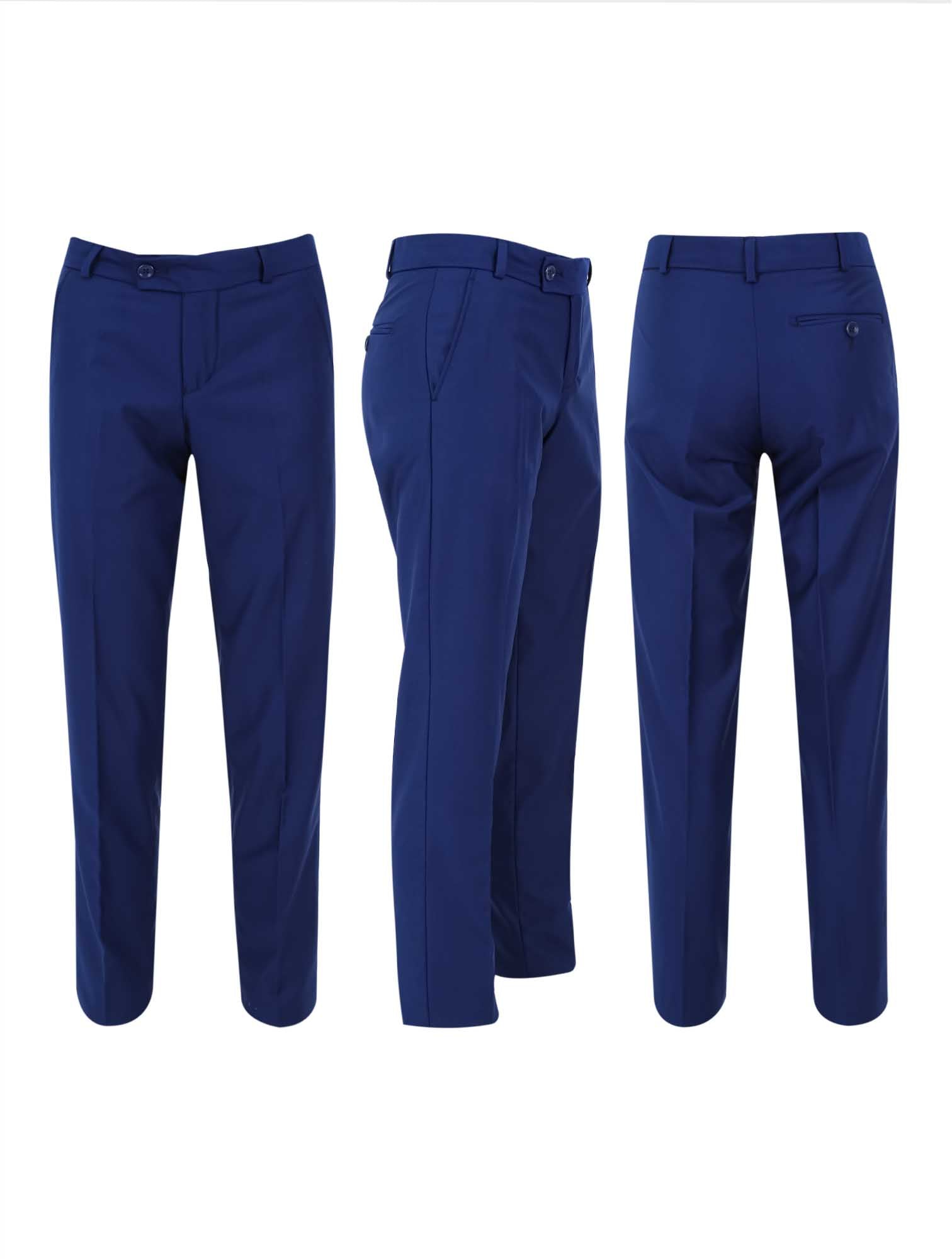 Boys Tuxedo Suit - Corduroy Velvet Waistcoat & shawl lapel - Royal Blue Trousers Picture