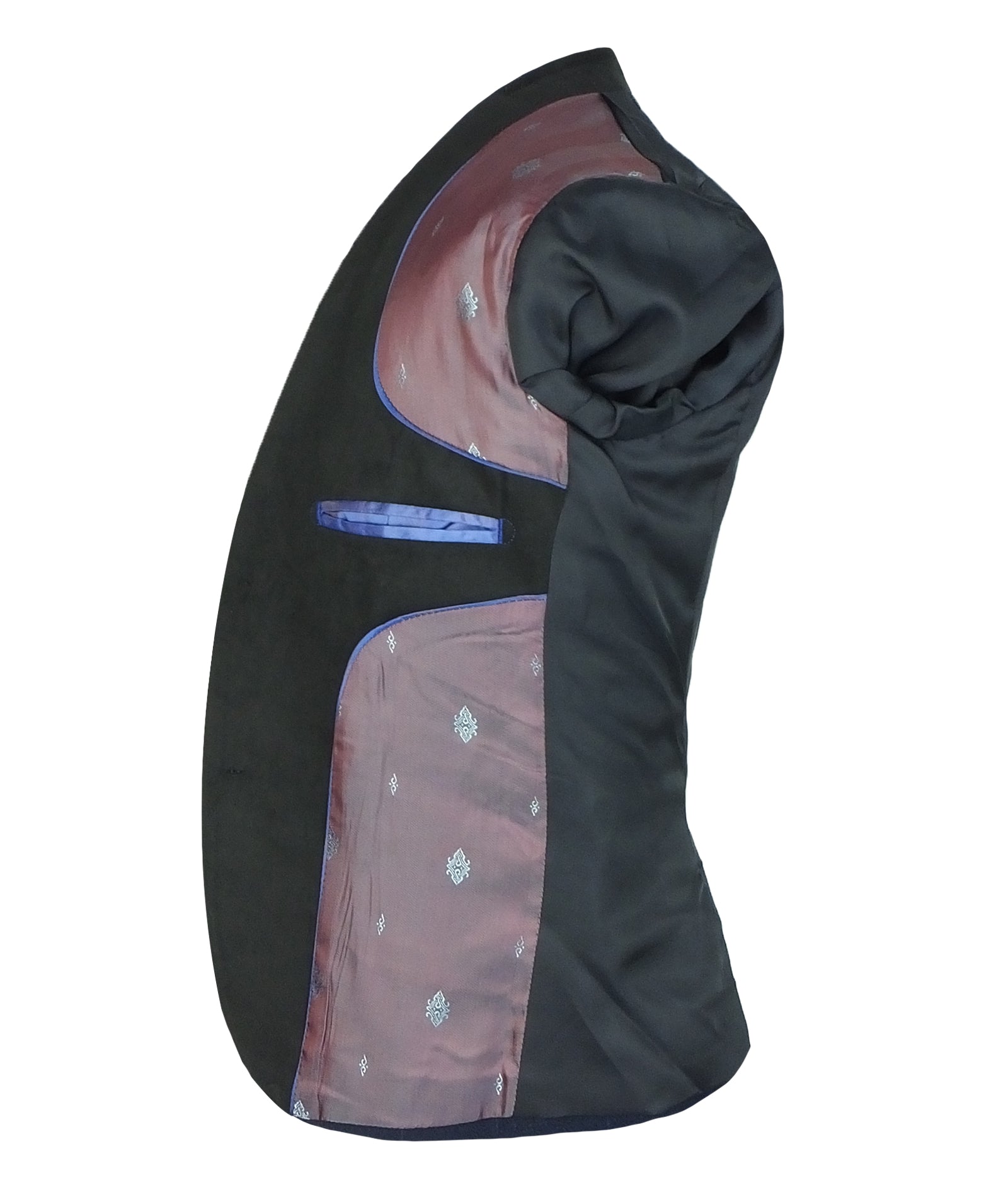 Traje para niños con estampado de ventana tipo tweed y cuello en contraste - Azul marino