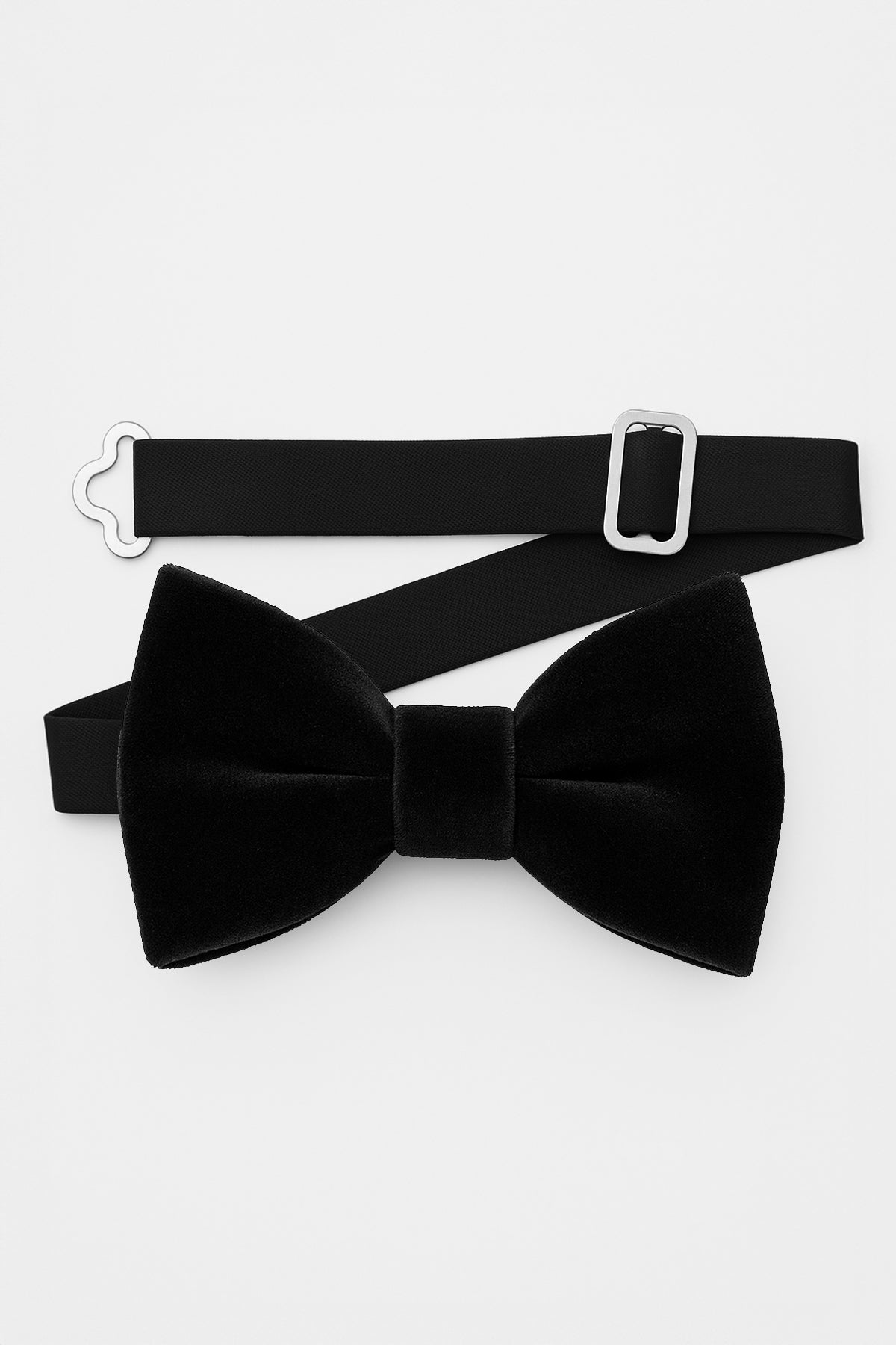 Boys Velvet Dickie Bow Tie & Handkerchief Set - Savoy - Black Detail Picture