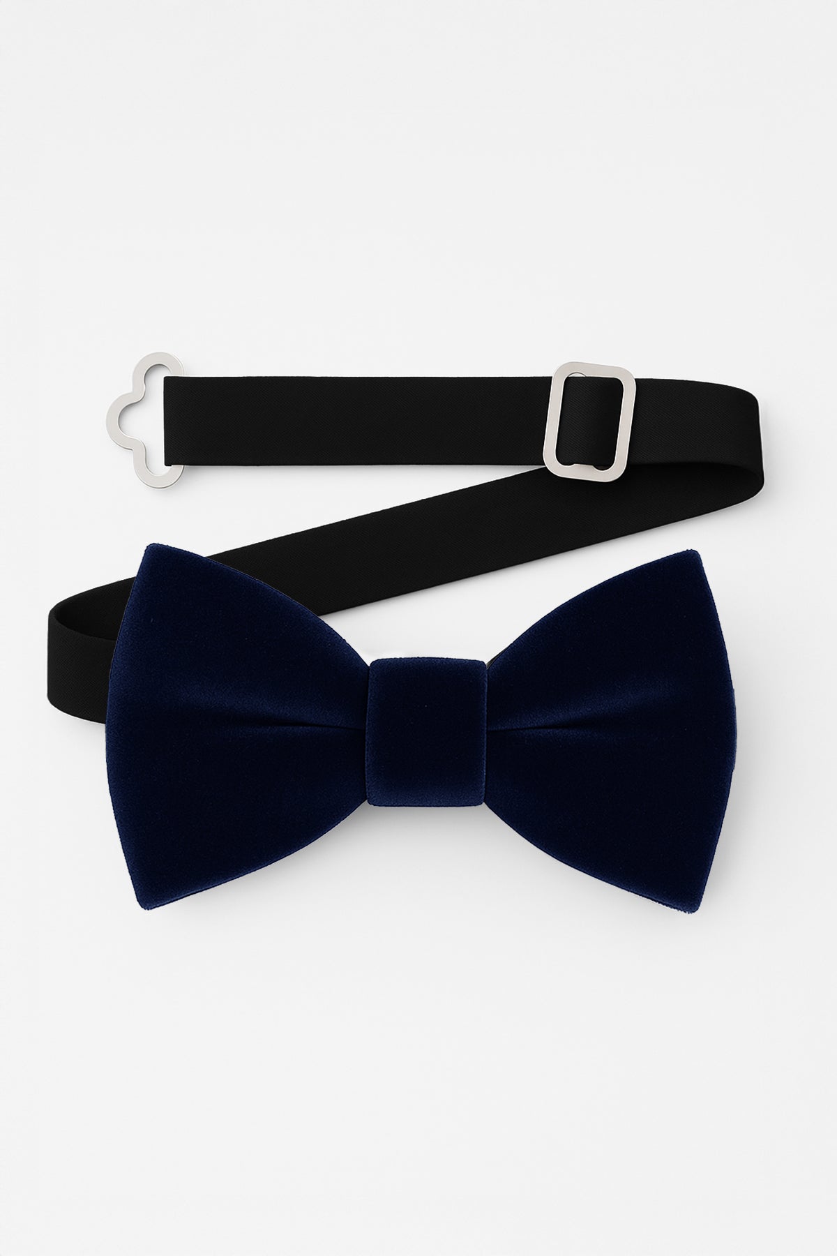 Boys Velvet Dickie Bow Tie & Handkerchief Set - Savoy - Navy Blue Detail Picture