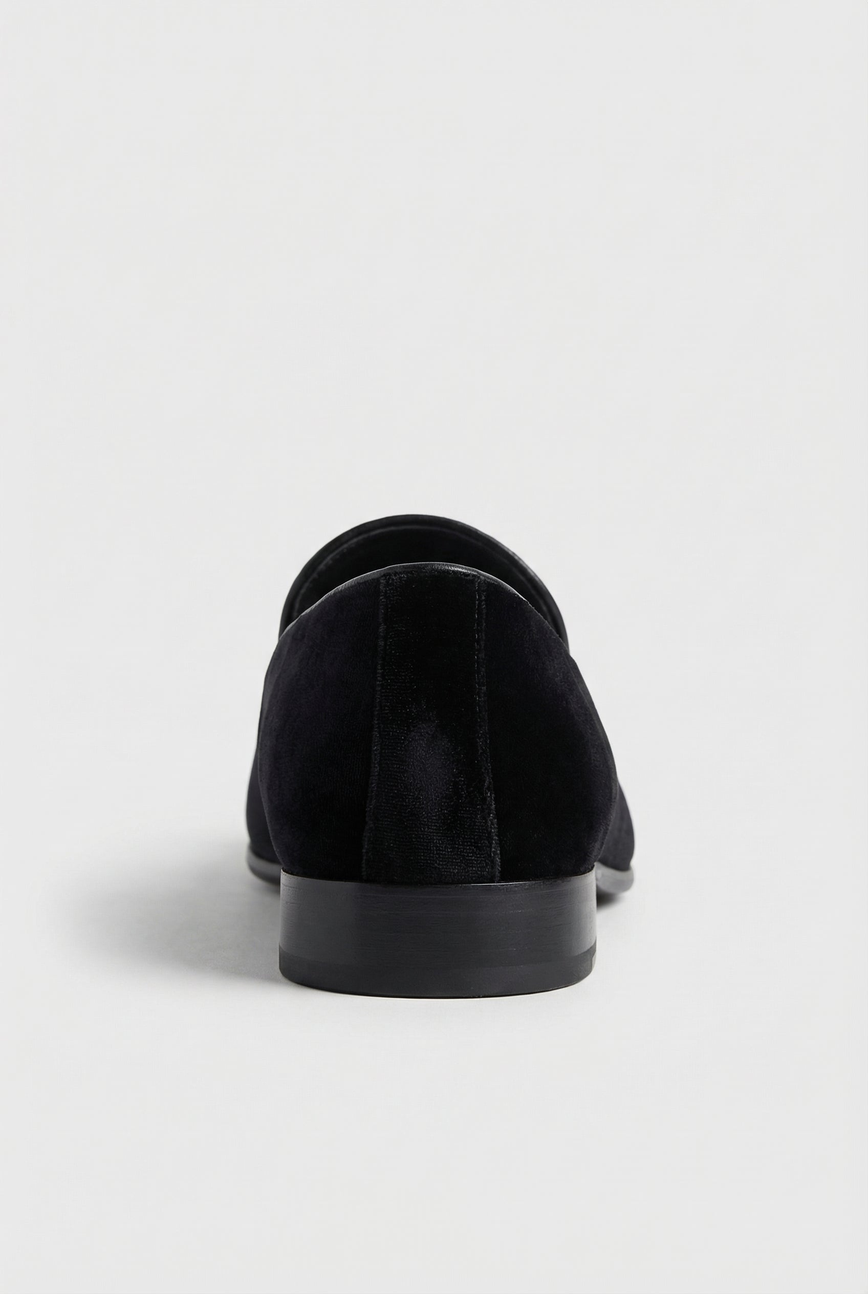 Boys Velvet Loafer Shoes - Jackson Black Back Picture