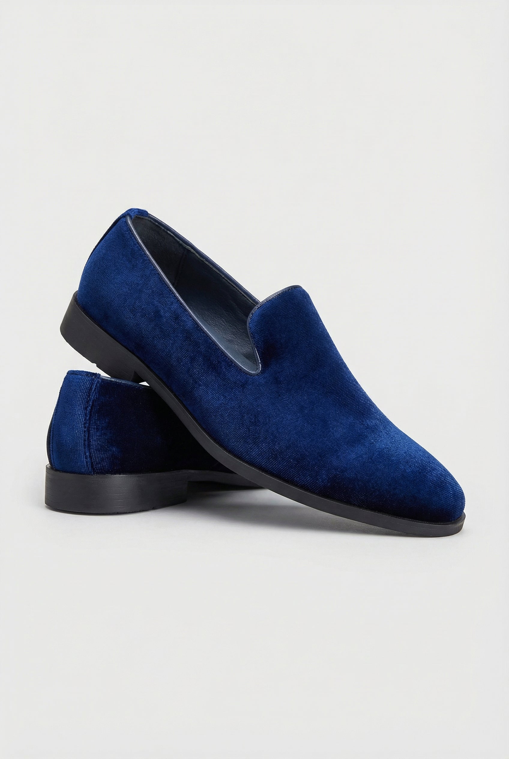 Boys Velvet Loafer Shoes - Jackson Blue