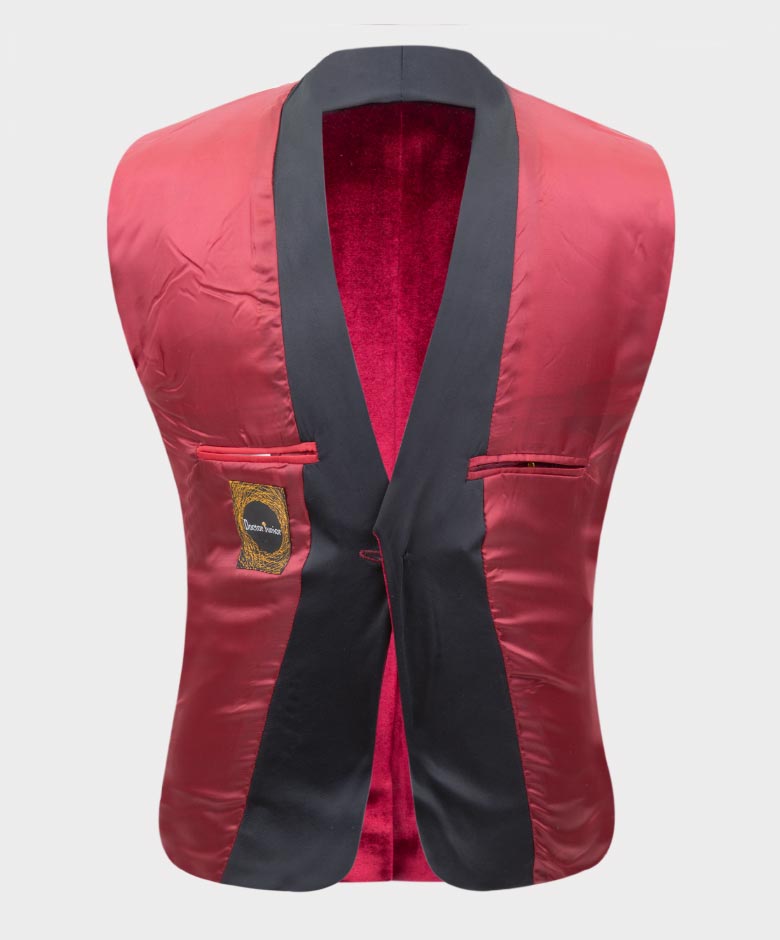 Boys Velvet Tuxedo Blazer Set - KINGSMAN - Red