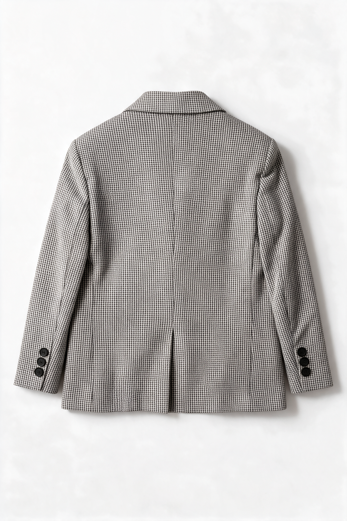 Boys White and Black 2-Piece Mini Tweed Houndstooth Suit - ORME Blazer Back Picture