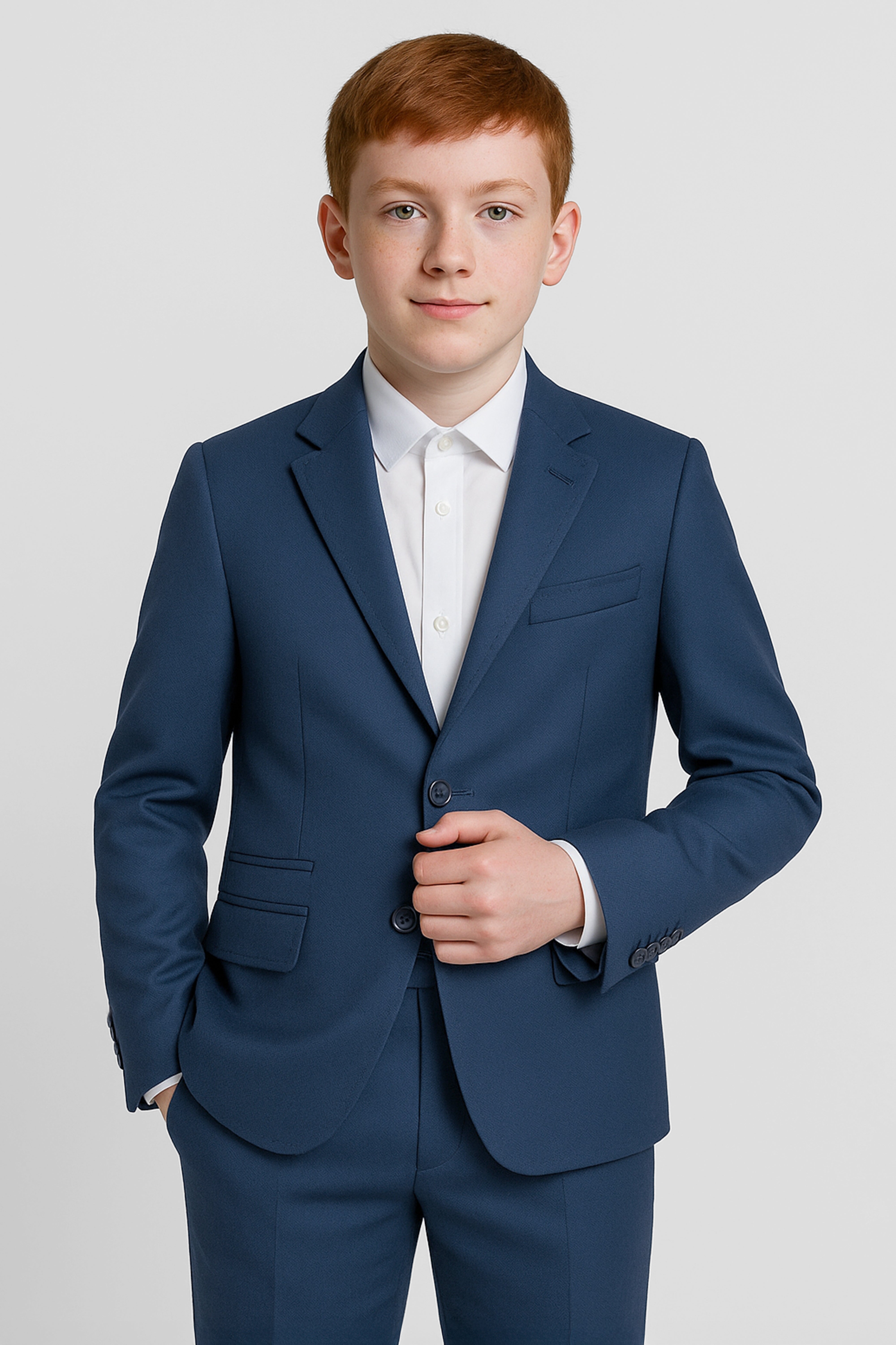 Boys’ 2-Piece Twill Formal Suit - Dean  - Blue Front Picture