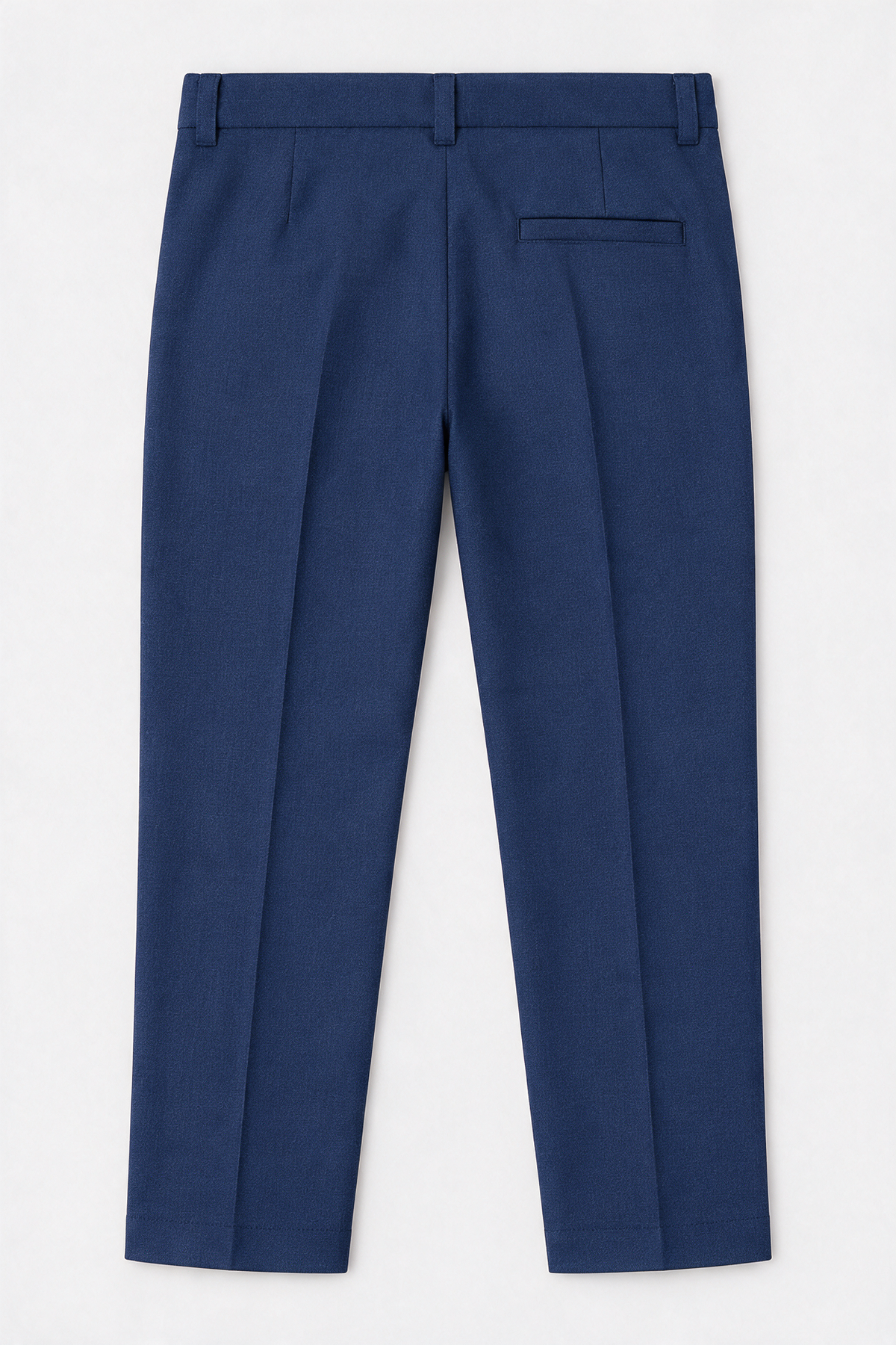 Boys’ 4-Piece Textured Double Breasted Formal Suit - Montero Navy trousers back picture