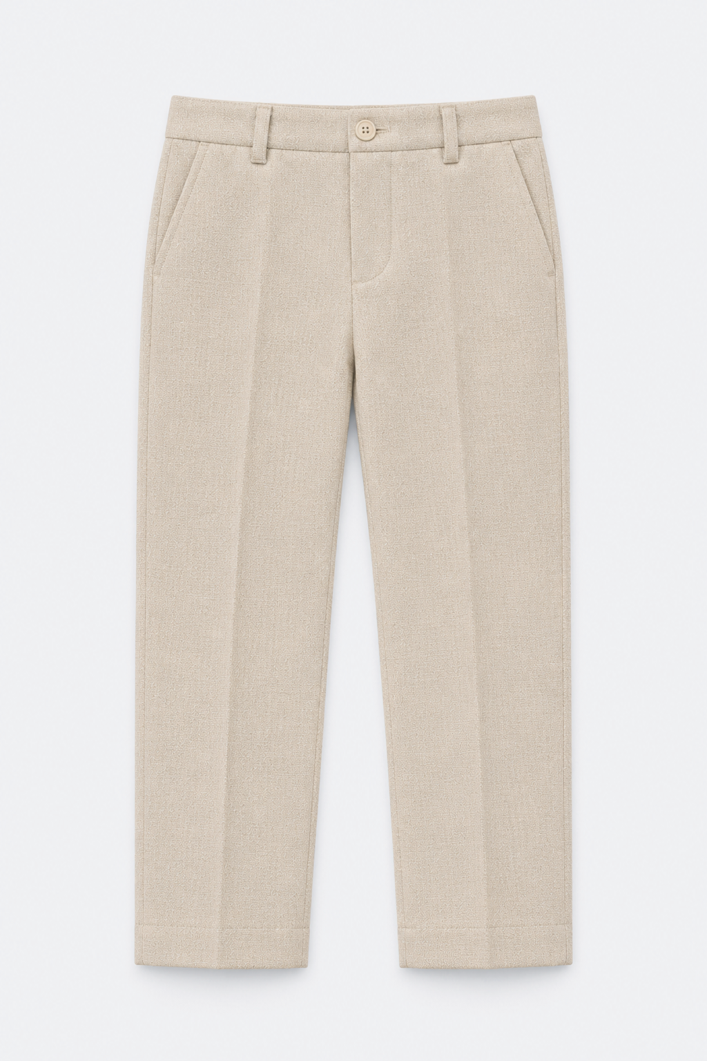 Boys’ 4-Piece Textured Double Breasted Formal Suit - Montero Cream Trousers  Picture