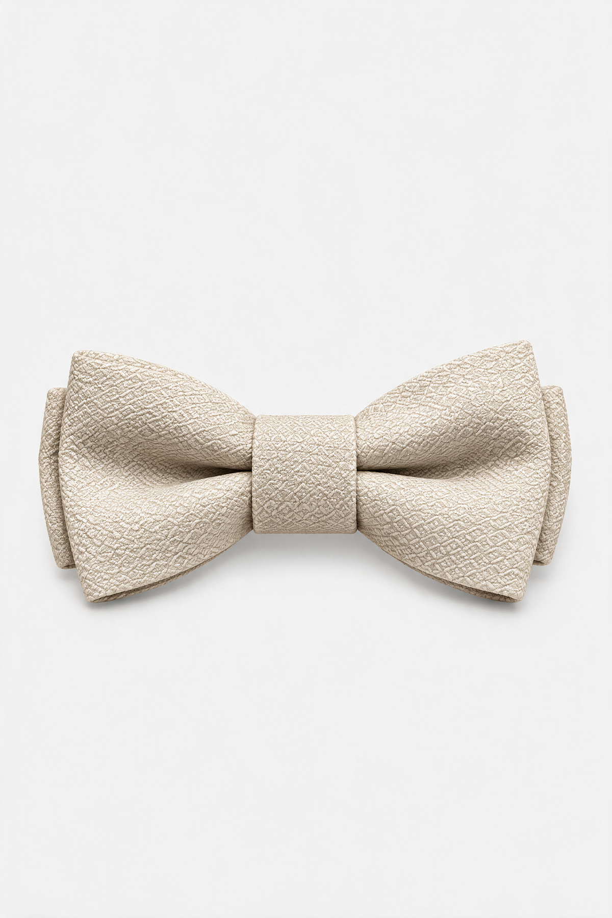 Boys’ 4-Piece Textured Double Breasted Formal Suit - Montero Cream Bowtie Picture