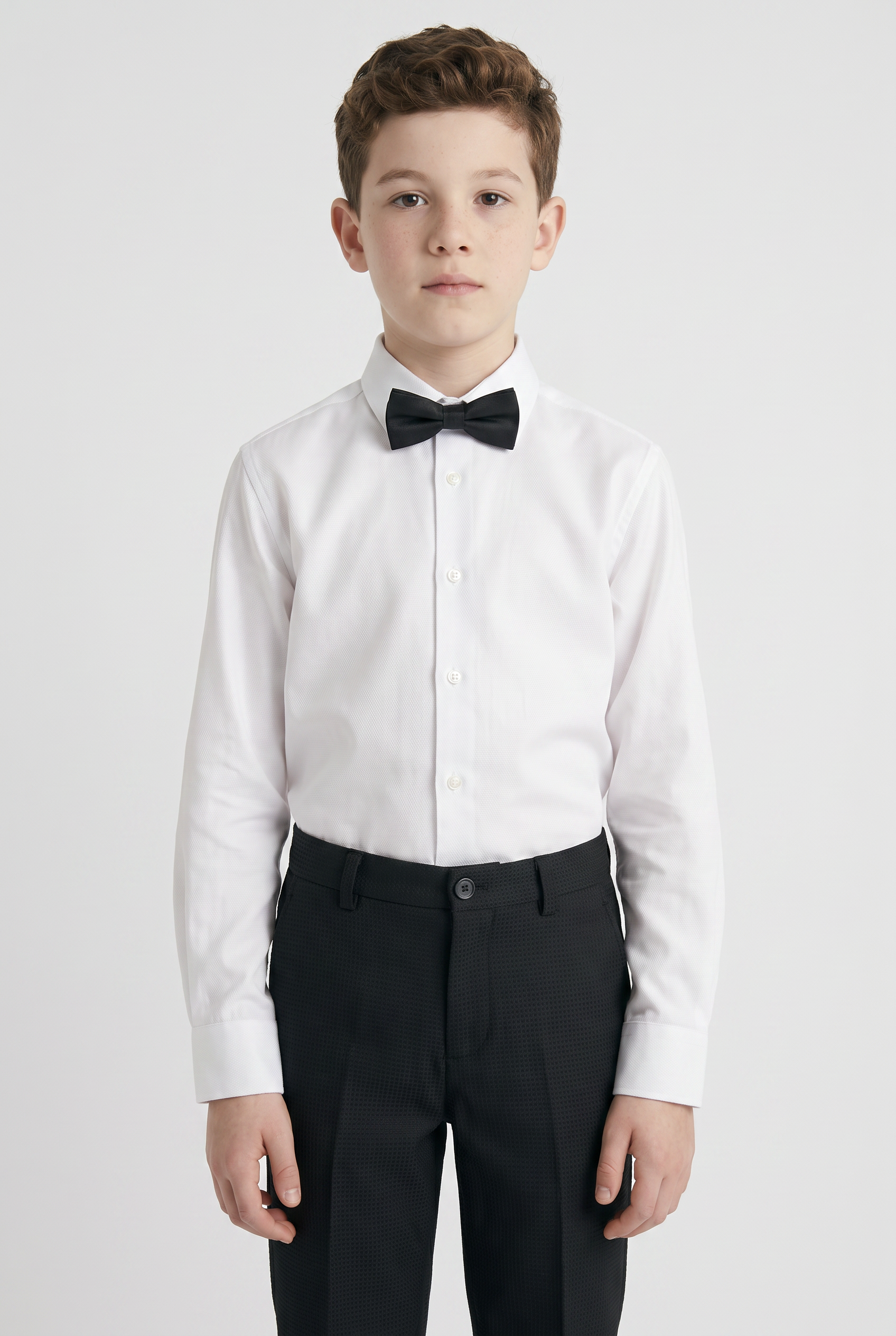Boys' 5-Piece Textured Double Breasted Waistcoat Suit - MATRIX - Black