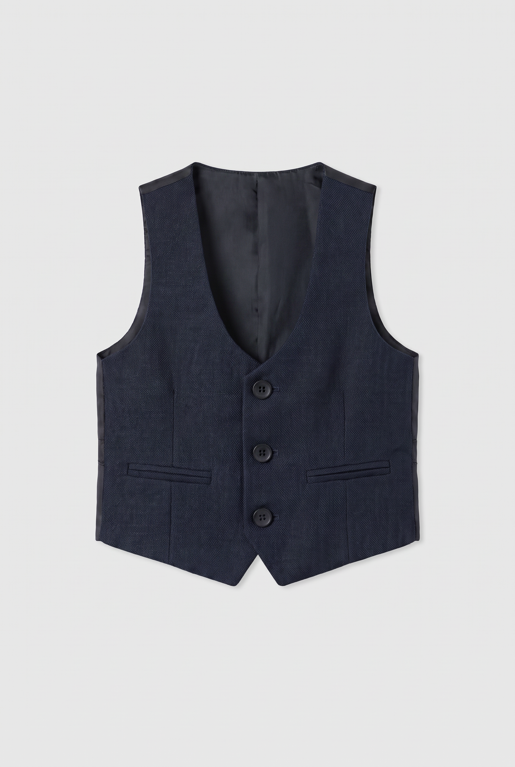 Traje informal elegante de algodón de 5 piezas para niño - azul marino