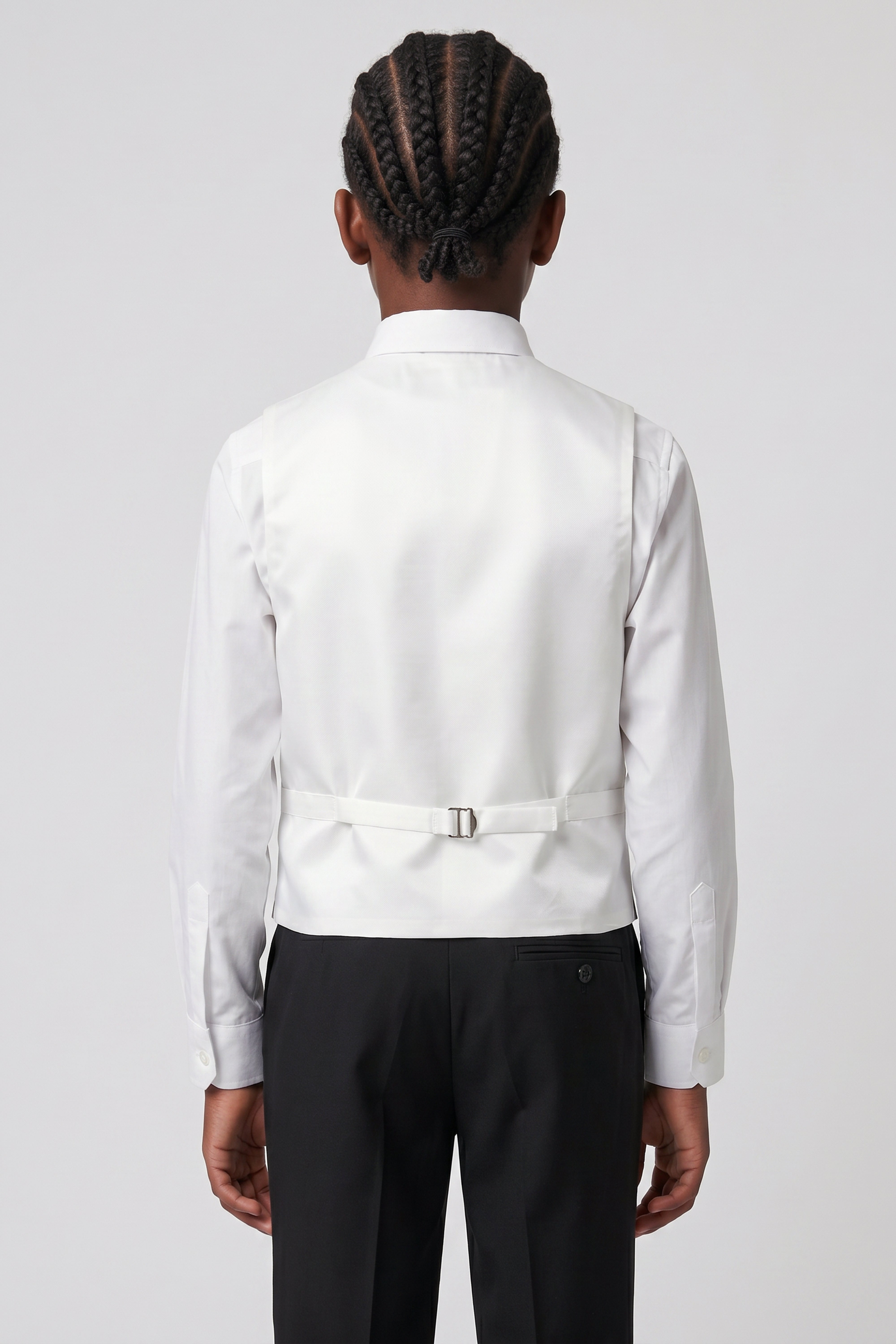 Boys 6-Piece Tuxedo Dinner Suit with Double Breasted Waistcoat - DAMATLIK W - Ivory
