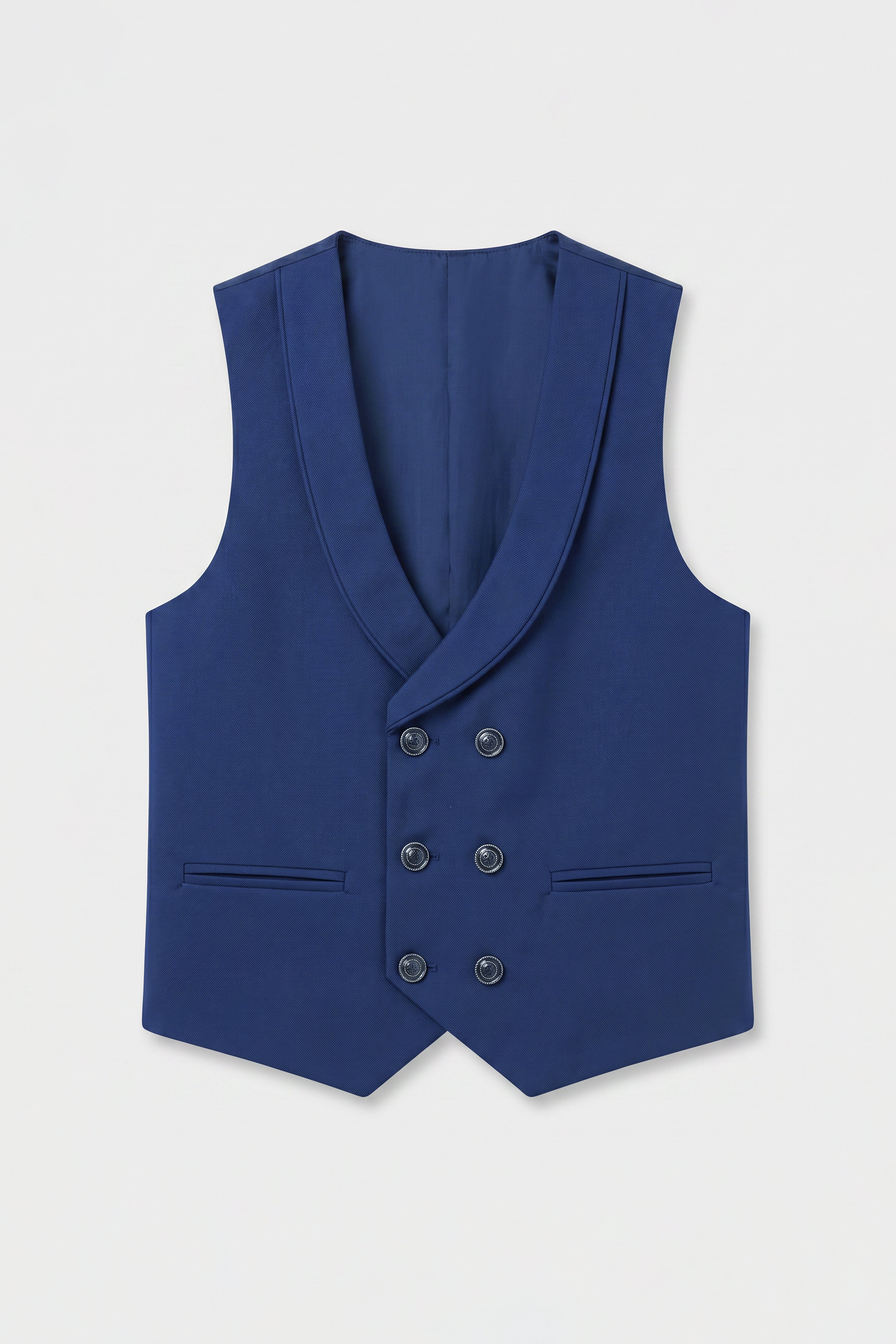 Boys 6-Piece Tuxedo Dinner Suit with Double Breasted Waistcoat - DAMATLIK W - Navy