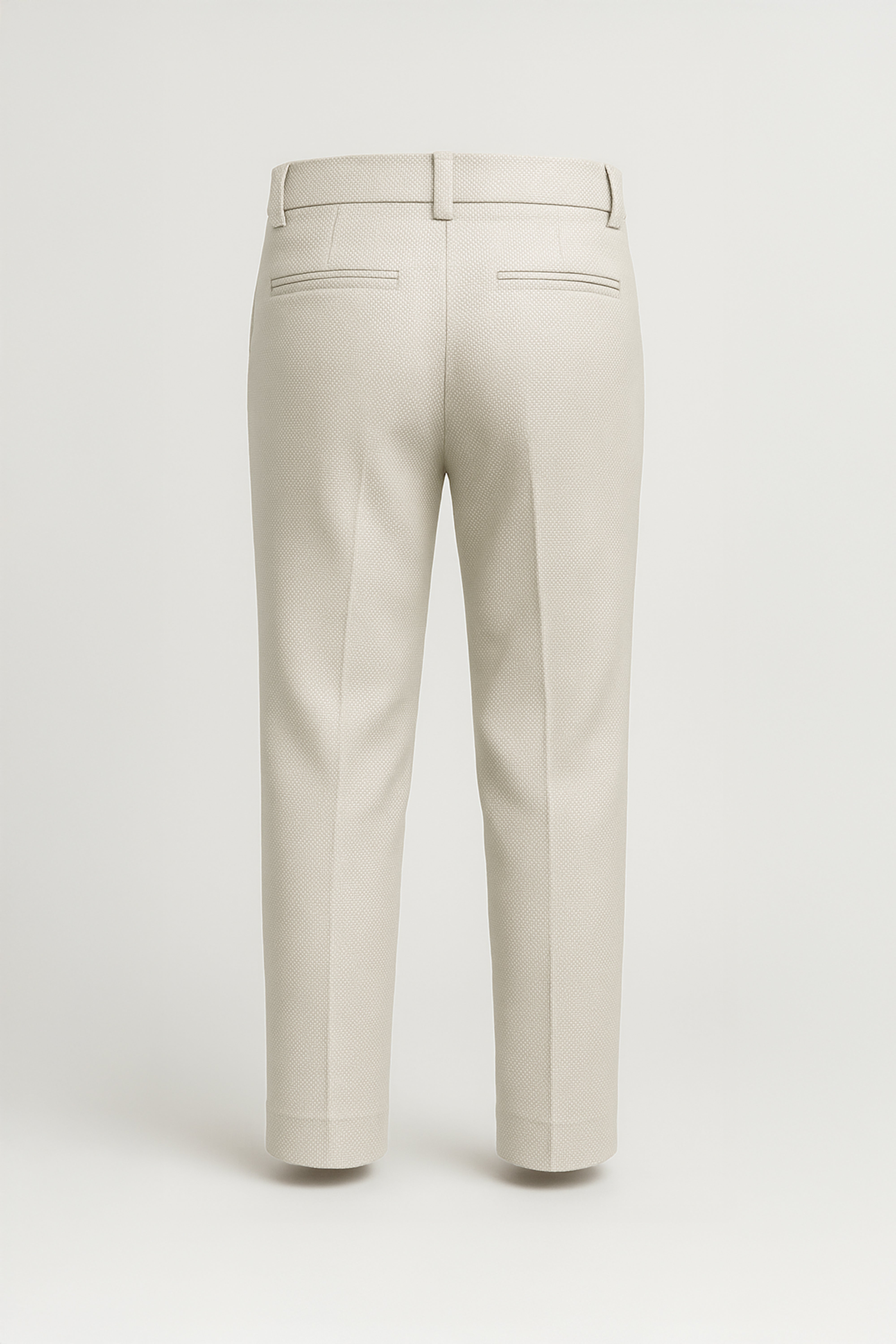 Boys’ 7-Piece Self-Patterned Formal Suit Set - Planet - Beige Trousers Back Picture