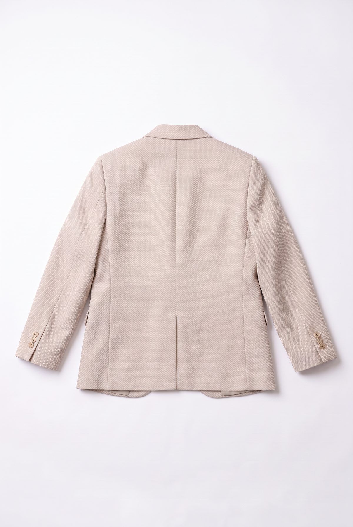 Boys’ 7-Piece Self-Patterned Formal Suit Set - Planet - Beige Blazer Back Picture