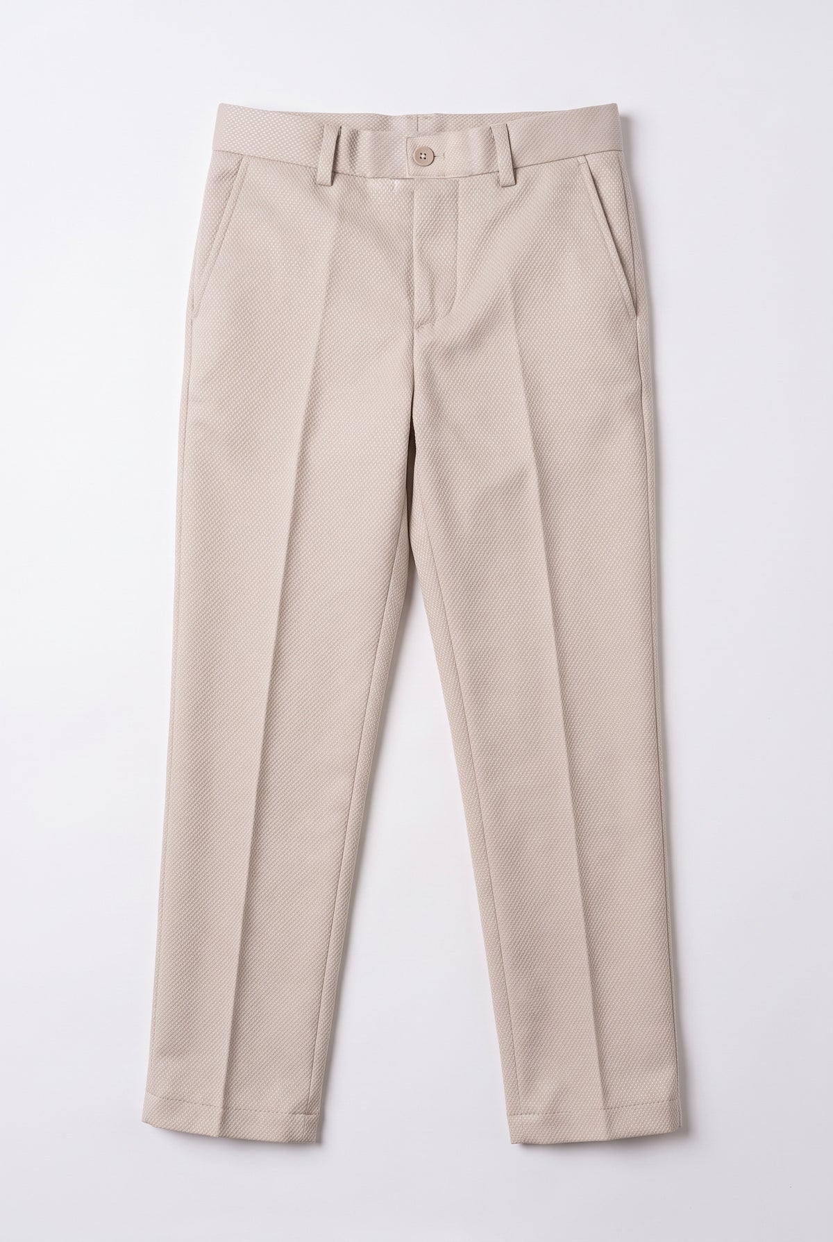 Boys’ 7-Piece Self-Patterned Formal Suit Set - Planet - Beige Trousers Picture