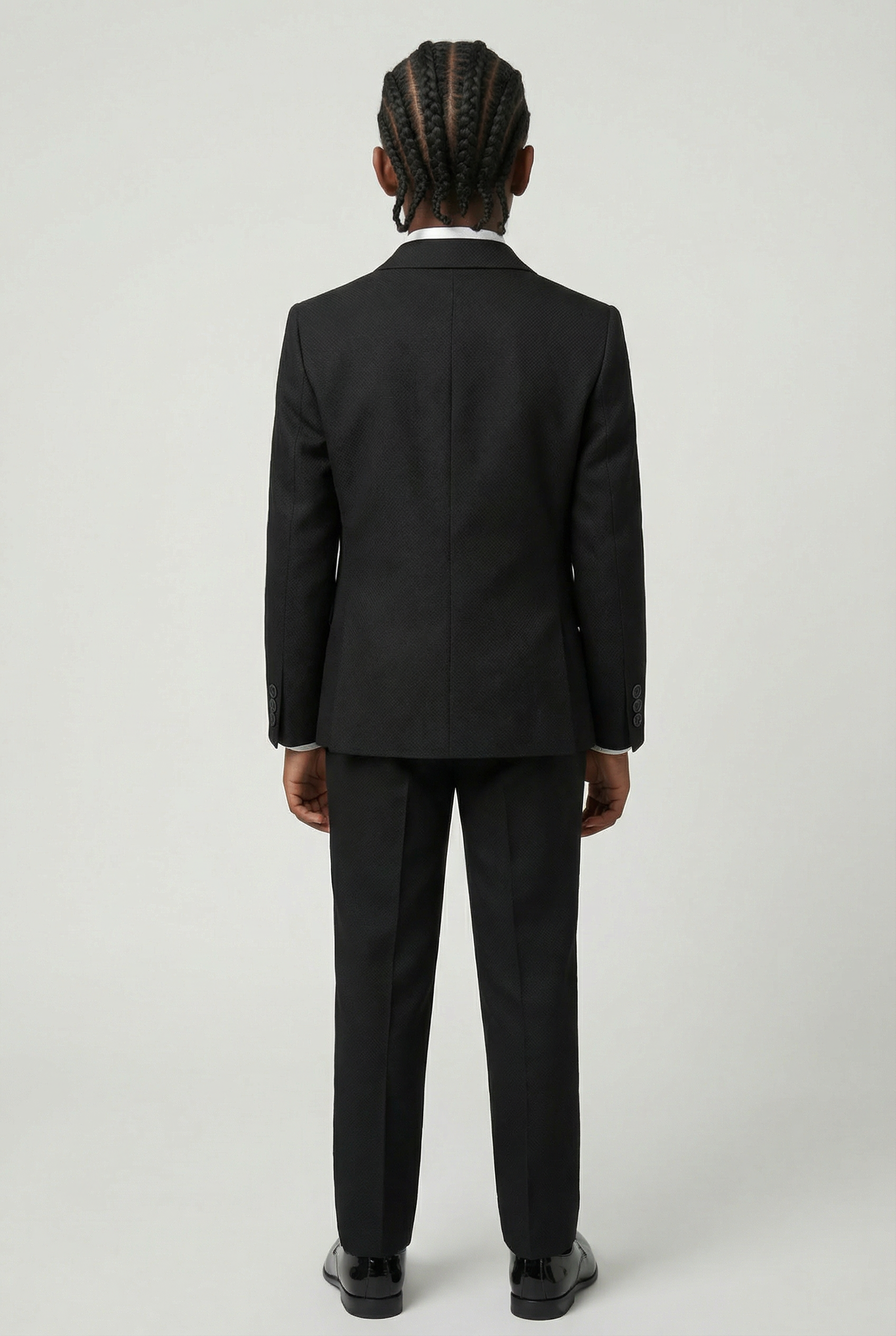 Boys’ 7-Piece Self-Patterned Formal Suit Set - Planet  - Black Back picture