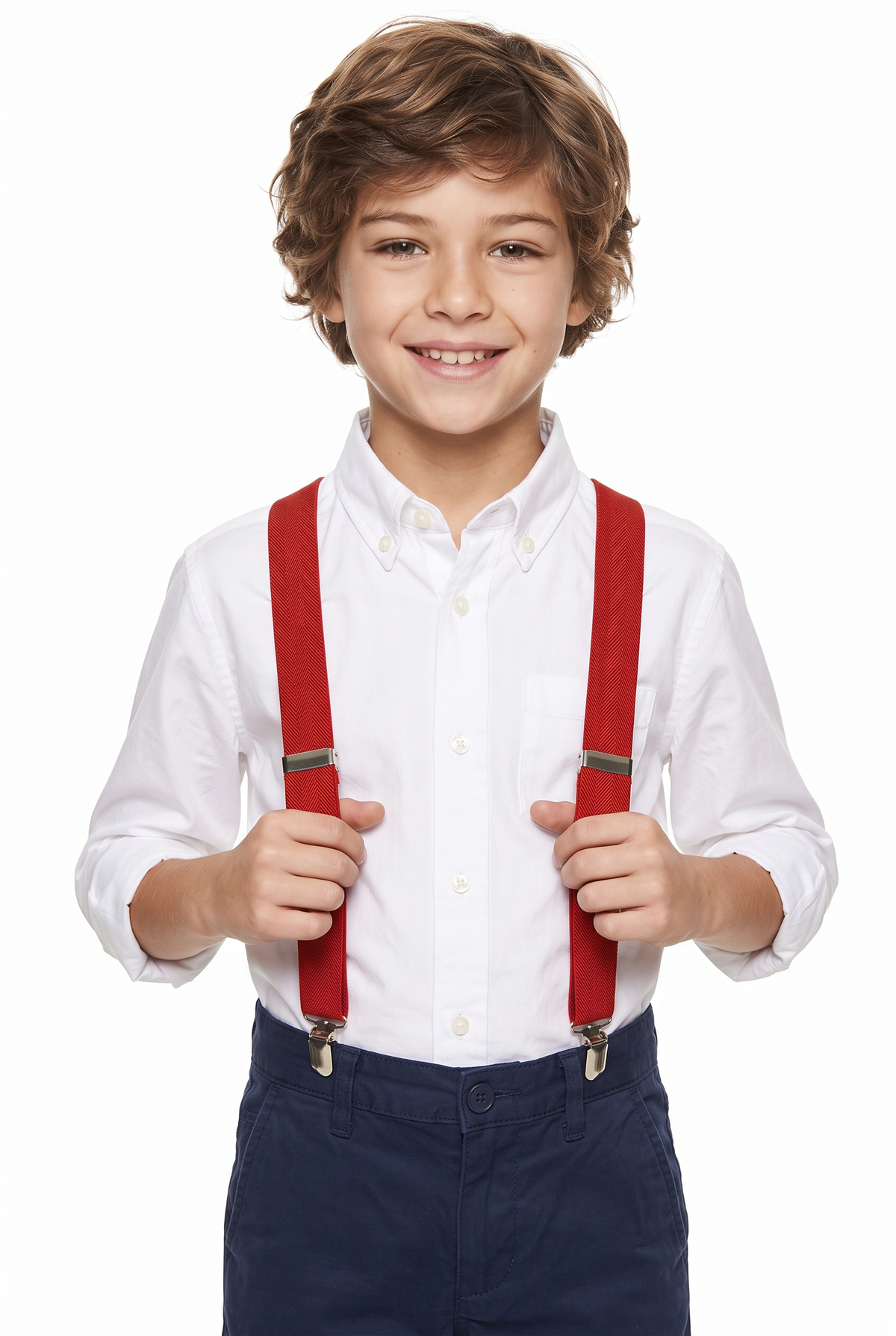 Tirantes ajustables en forma de Y para niños - Rojo