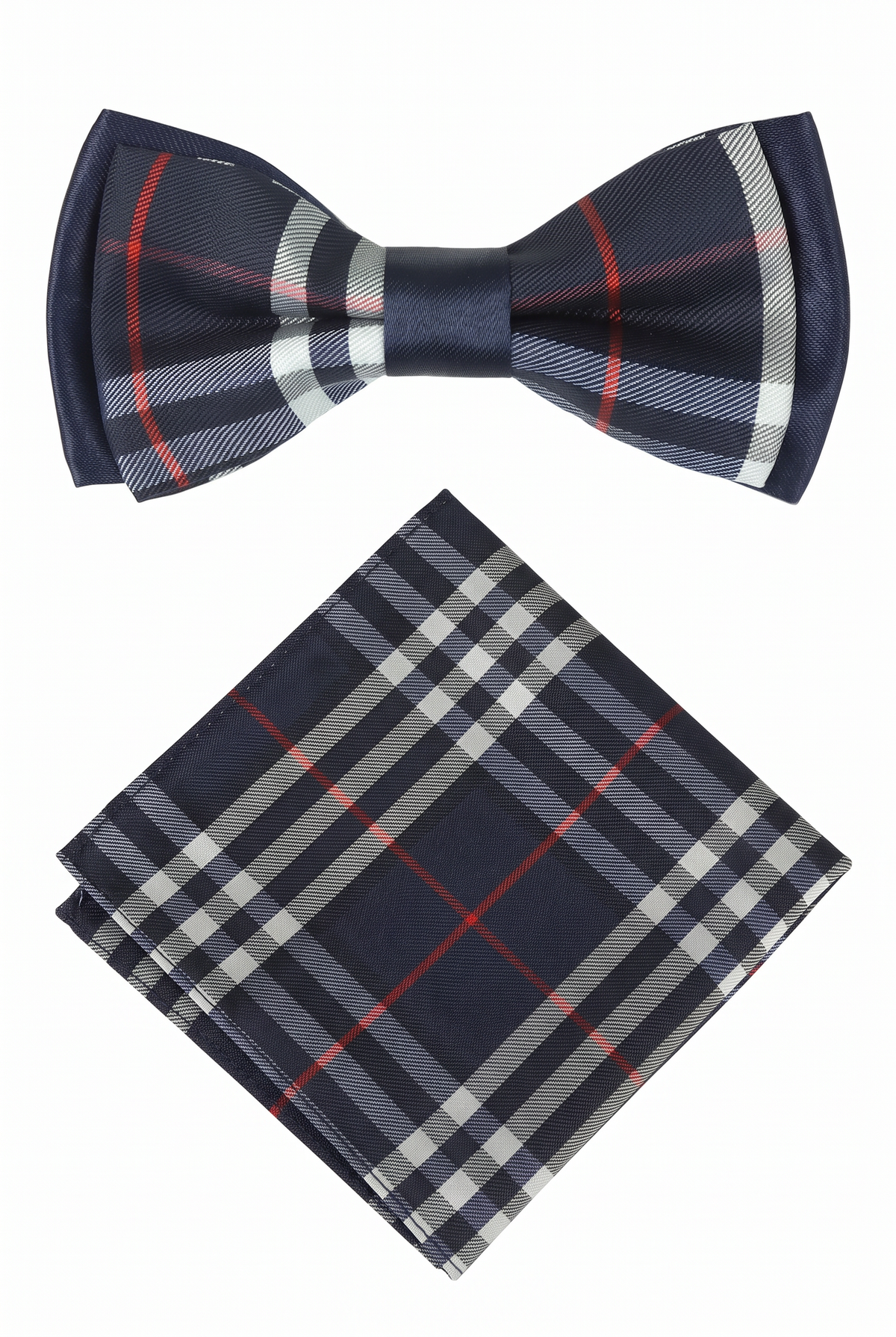 Set di papillon a quadri stile Burberry per bambini - blu navy e Rosso