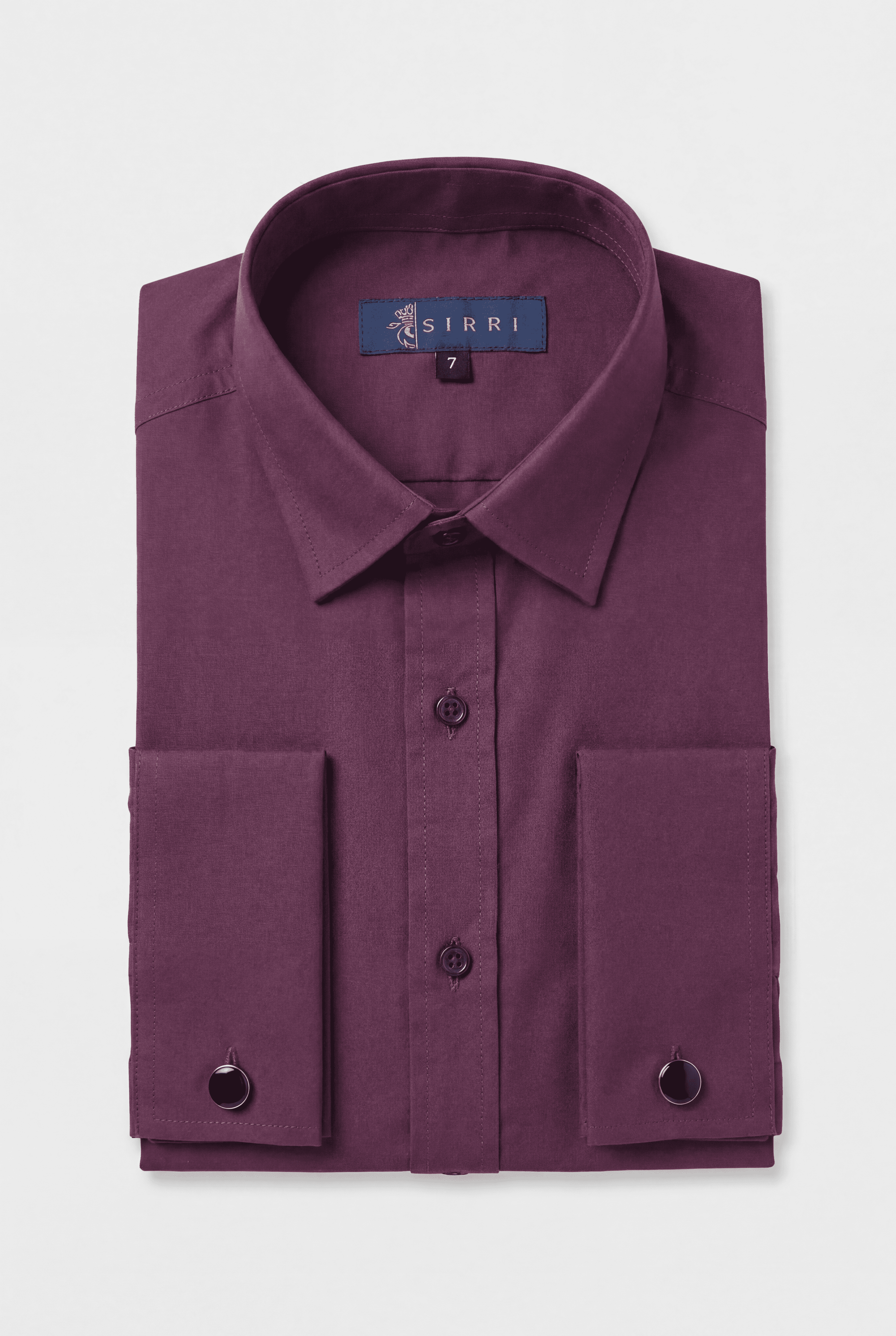 Chemise classique à col pour garçons avec boutons de manchette - Bourgogne