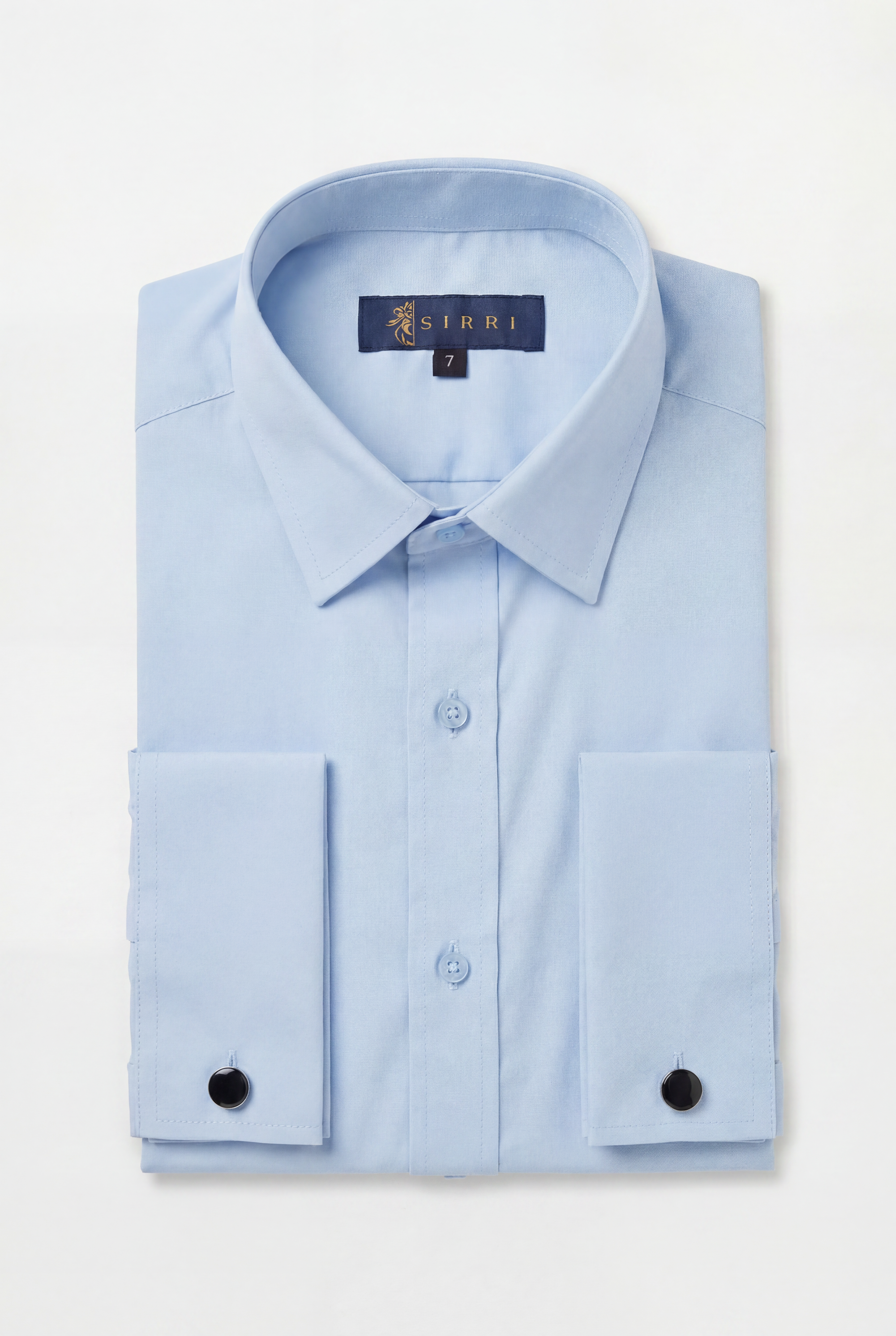 Camisa clásica de vestir para niños con puños para gemelos - Azul Oxford
