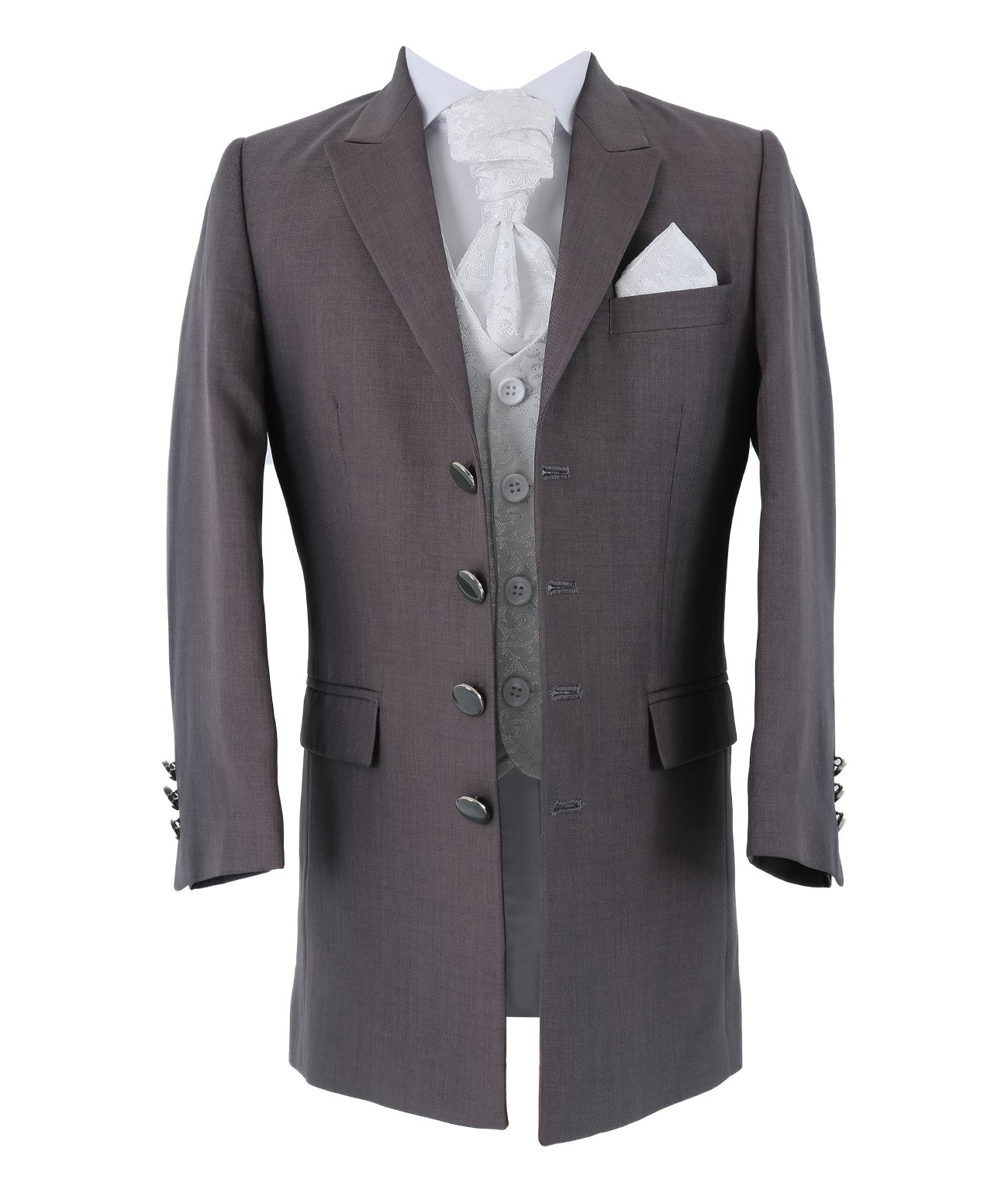 Boys Complete Tail Morning Suit - Charcoal Grey - Ivory