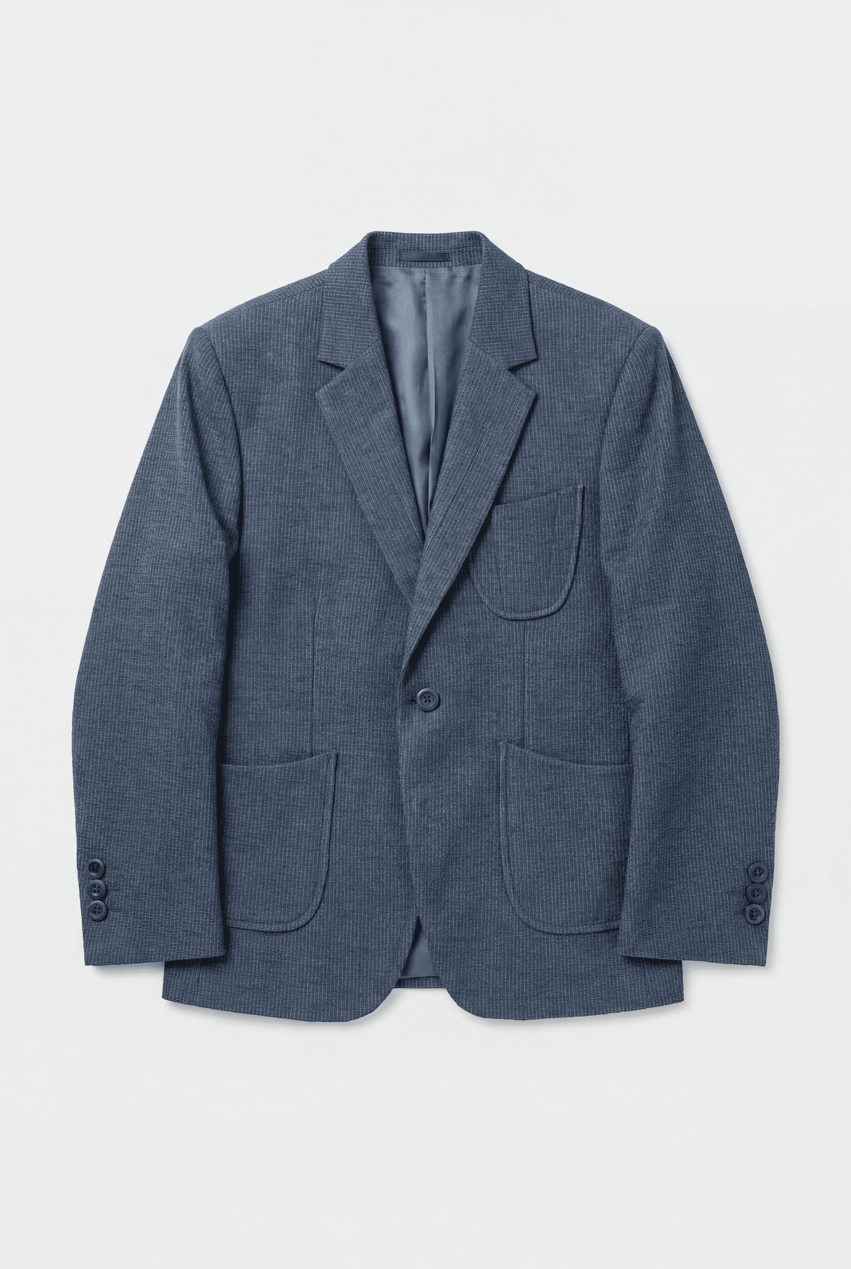 Blazer habillé en sergé de coton mélangé coupe slim pour garçon - Vert kaki