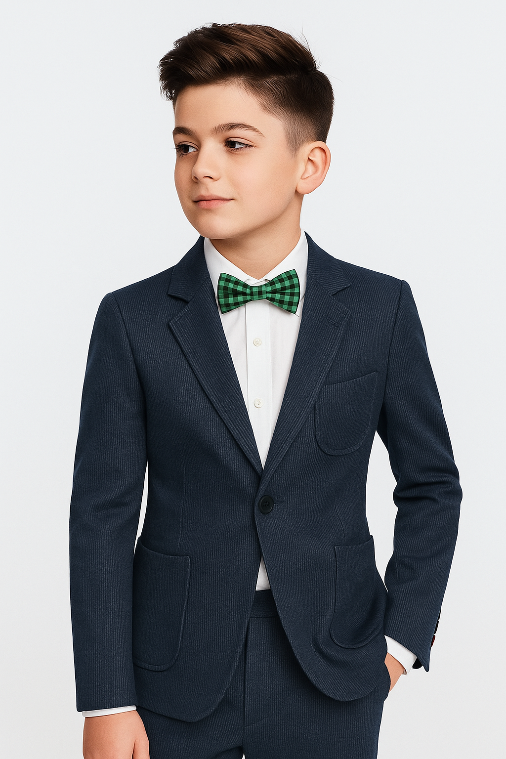 Blazer Formel en Tissu Twill Slim Fit pour Garçons - Vert Kaki