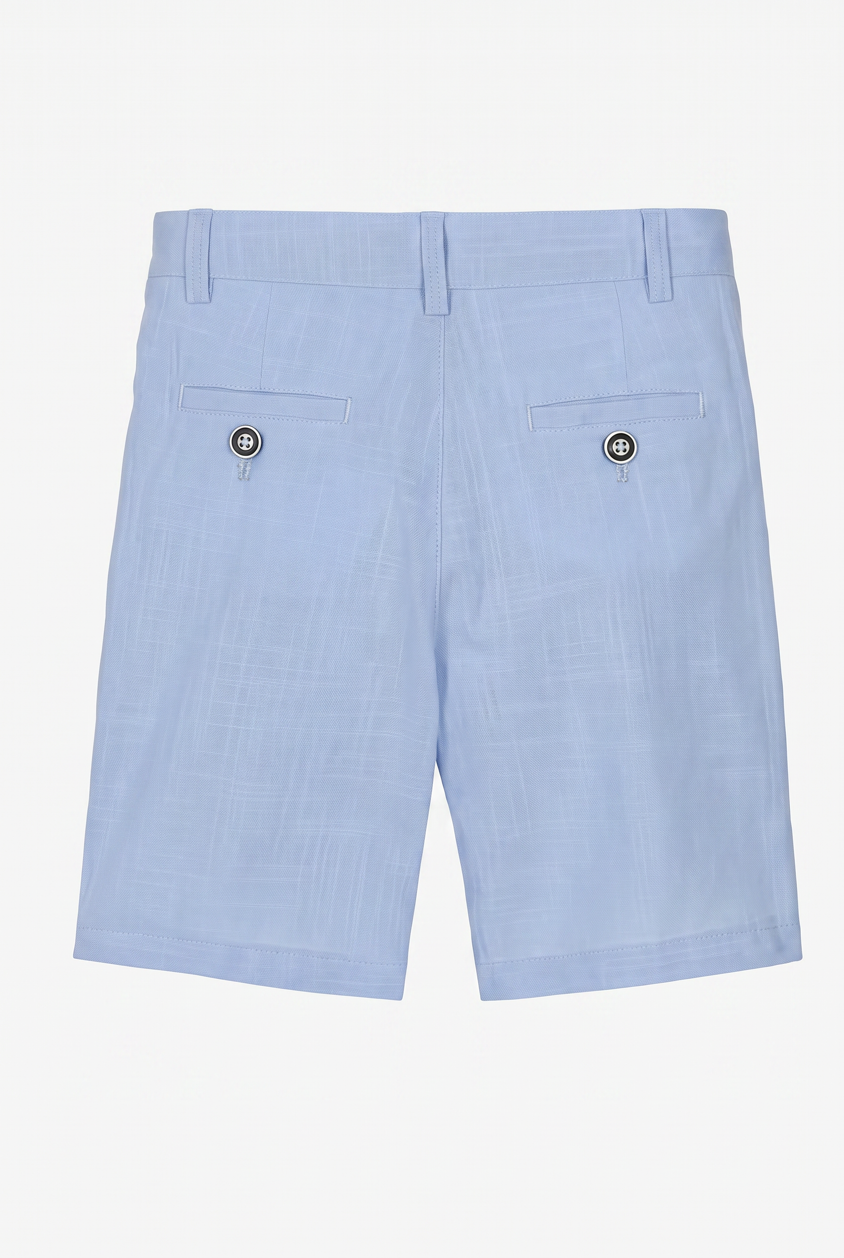 Boys Cotton Piping Sky Blue Shorts Suit - Blue Short Back Picture