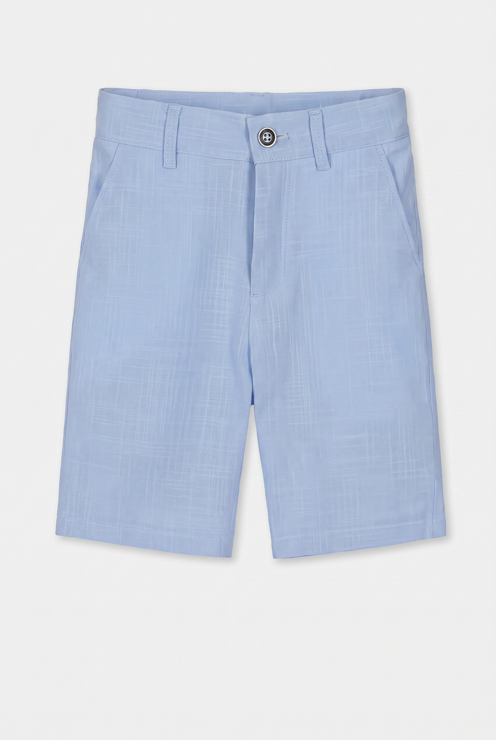 Boys Cotton Piping Sky Blue Shorts Suit - Blue Short Picture