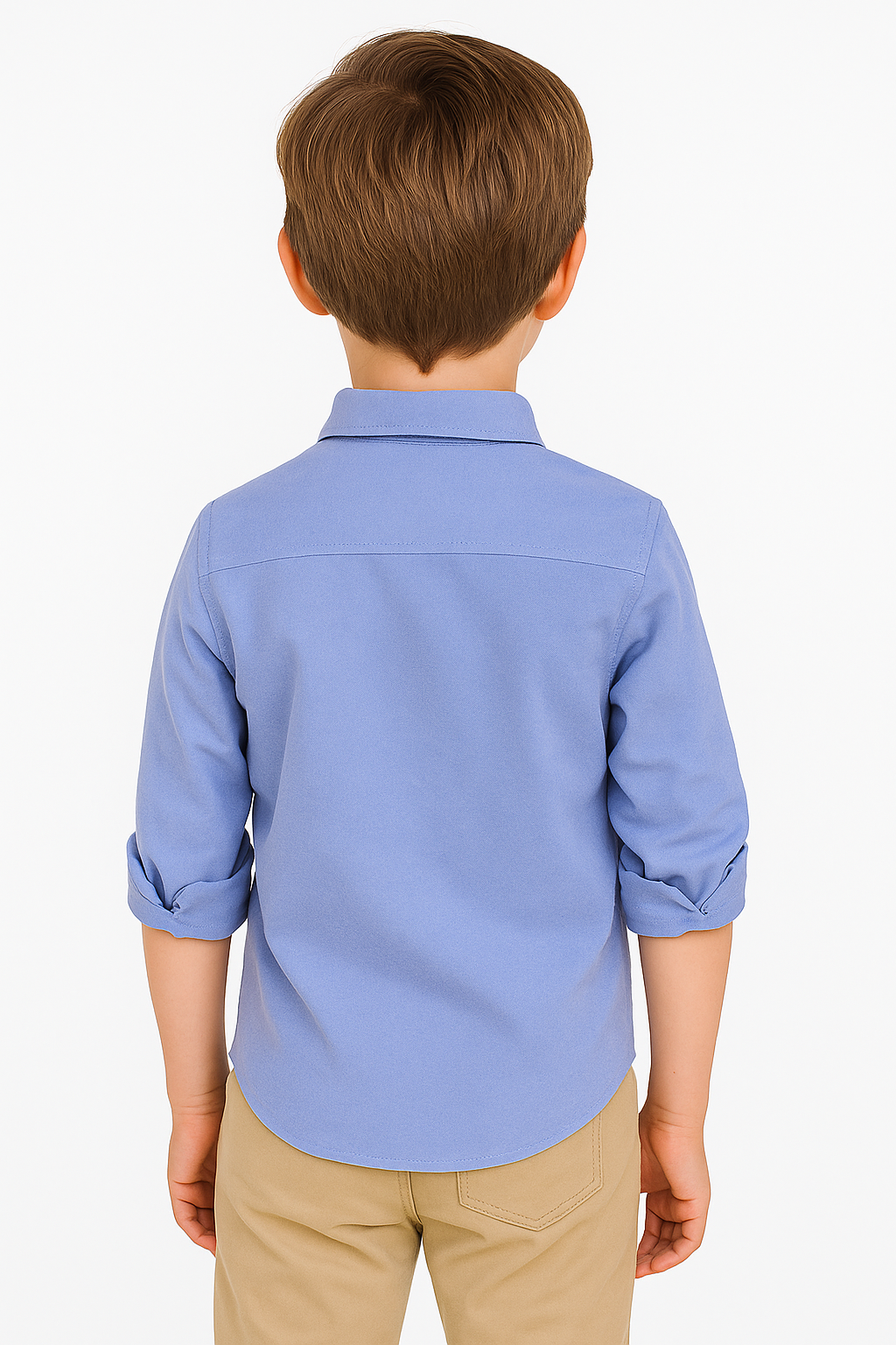 Jungen Baumwoll Slim Fit Langarmhemd - RYAN - Dunkelblau