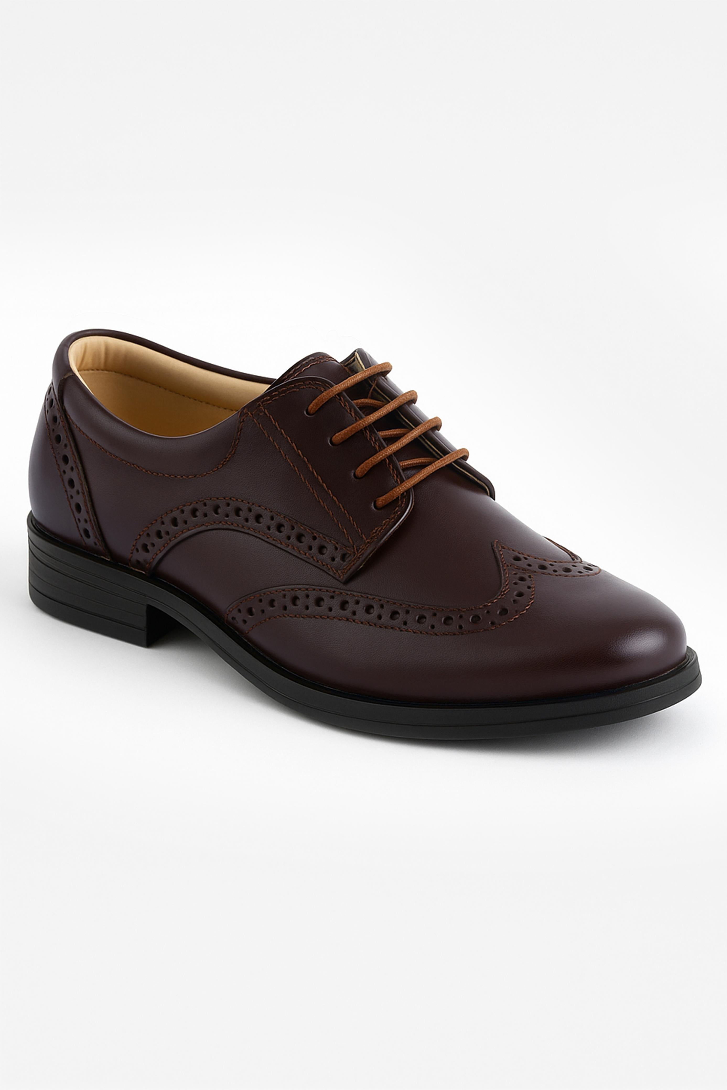 Jungen Derby Brogue Schnürsenkel Dressschuhe - Dunkelbraun