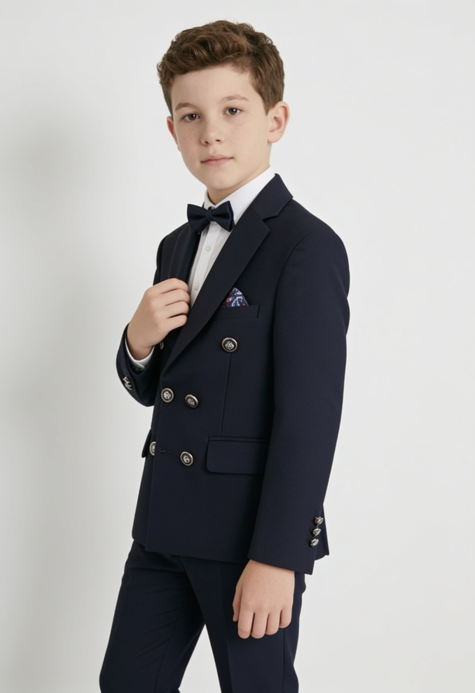 Jungen Zweireihiger 2-teiliger Anzug-Set - Marineblau
