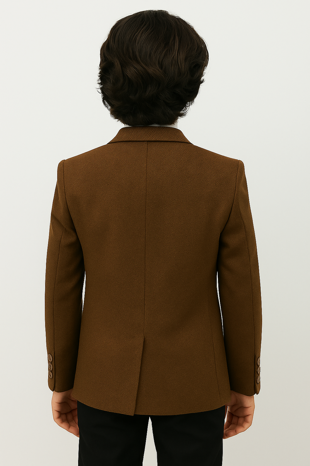 Boys Formal Textured Blazer Jacket - Tan