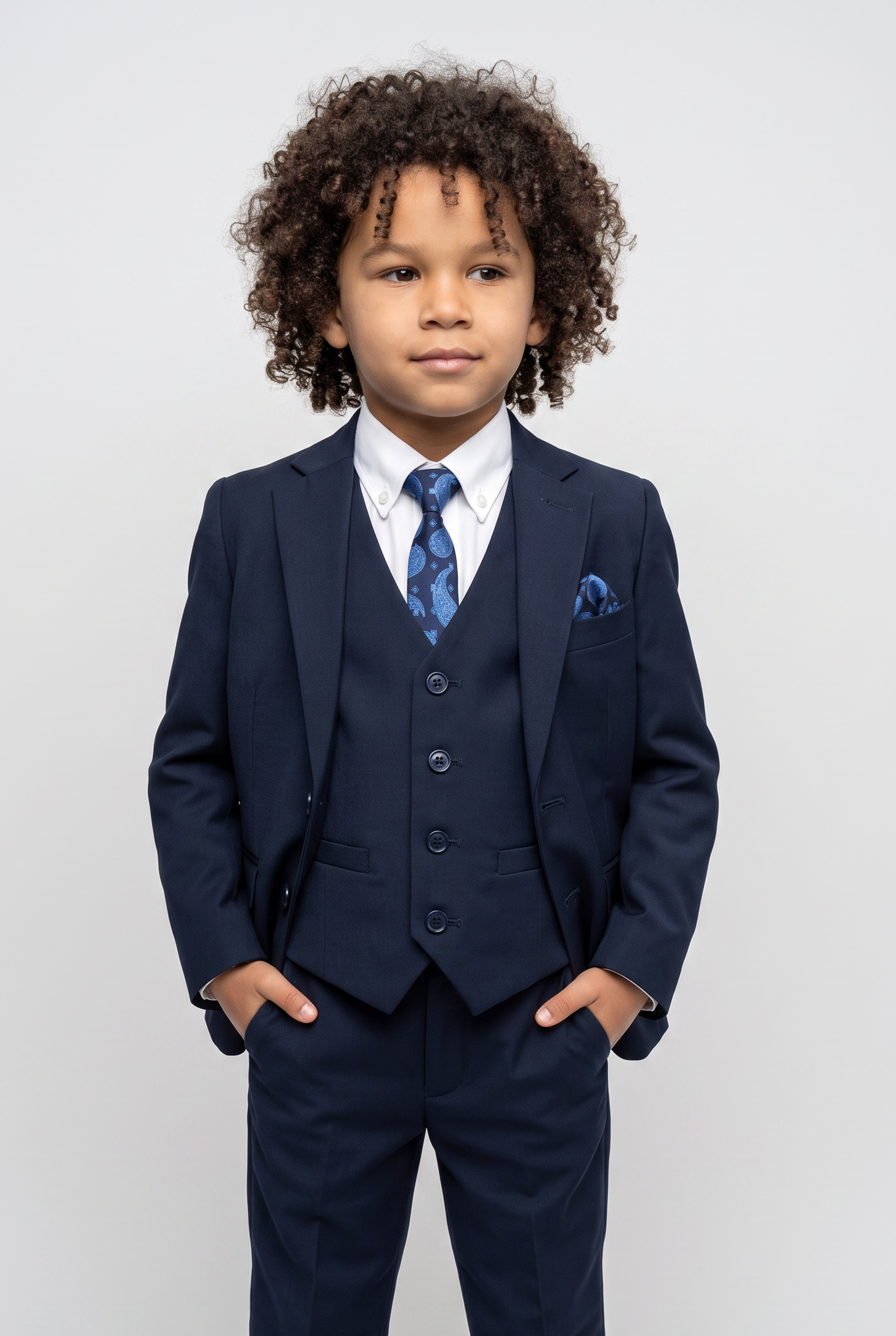 Traje para niños azul marino francés - azul marino