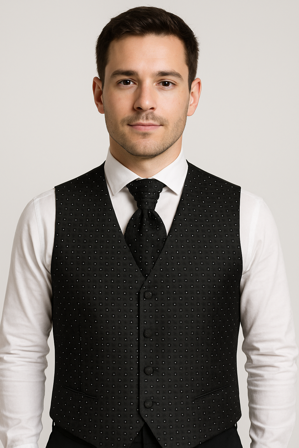 Jungen & Herren Weste Krawatte Taschentuch-Set - Schwarz