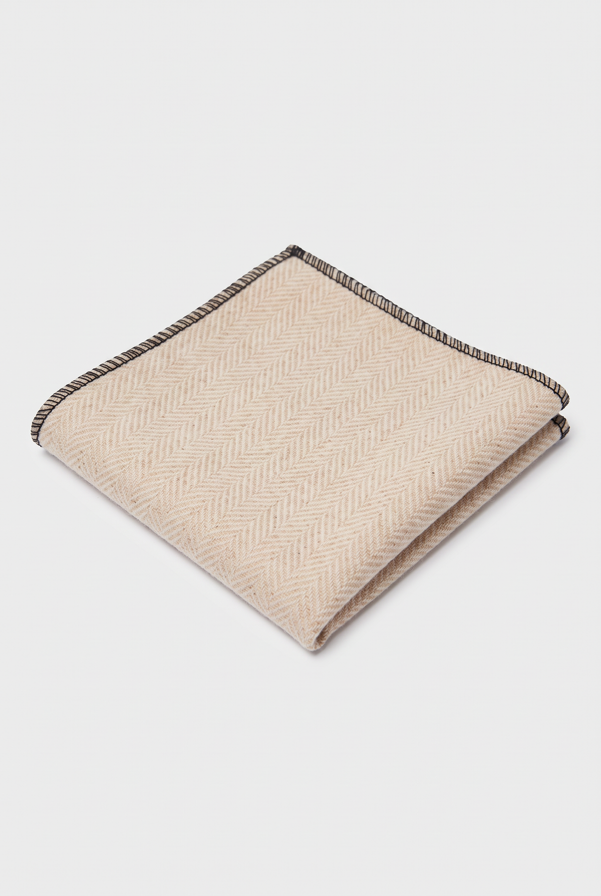 Fazzoletto da taschino in tweed spina di pesce per ragazzi e uomini - Beige