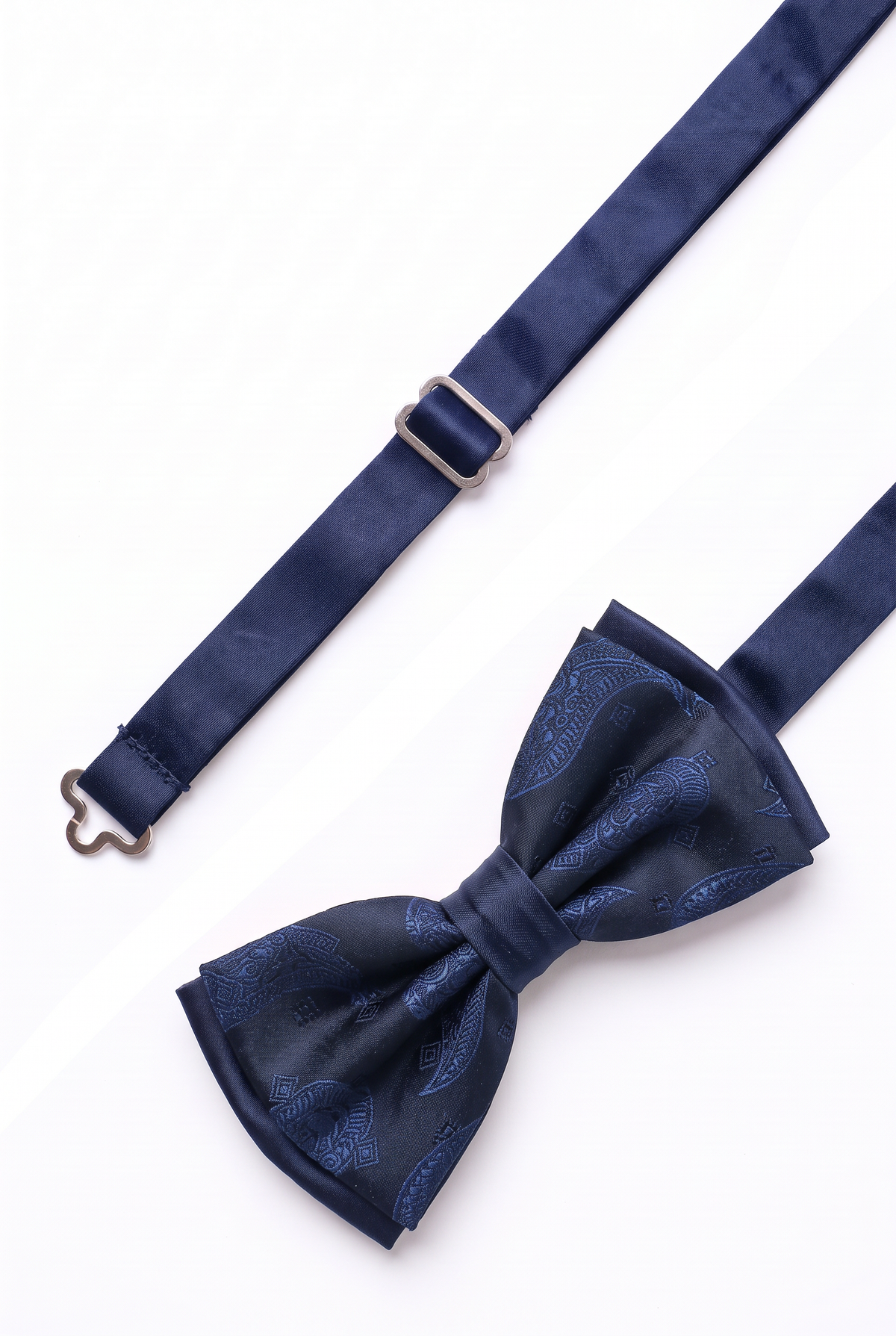 Pajarita de cachemira para niños y hombres o conjunto de pajarita y pañuelo de bolsillo - Azul marino