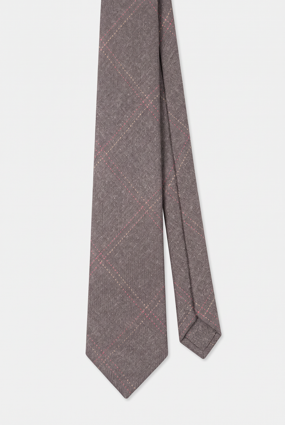 Jungen & Herren Tweed Karo Schlanke Krawatten-Set - Tan Braun