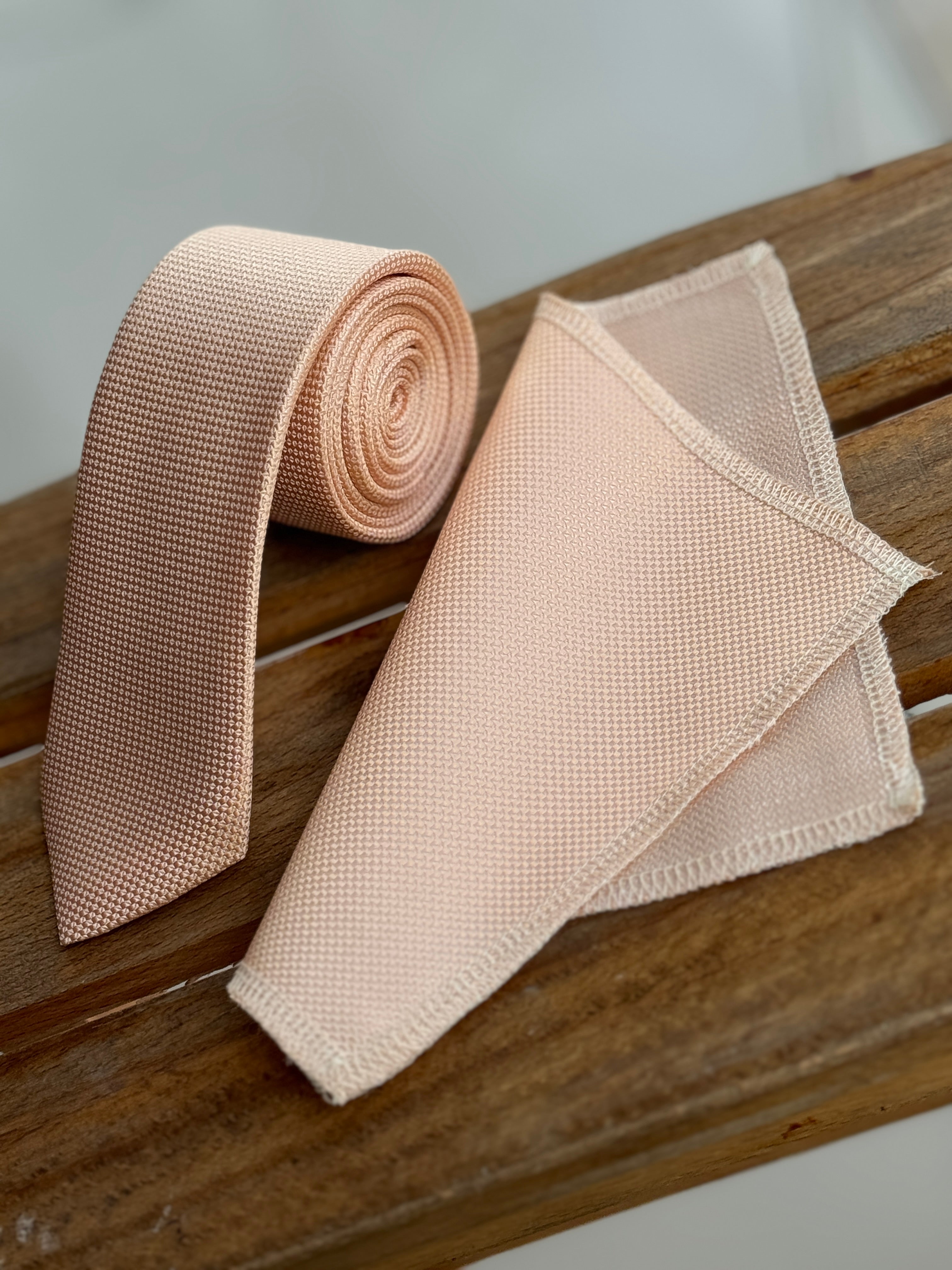 Boys' Oxford Weave Slim Tie Formal Neckwear- Soft Apricot