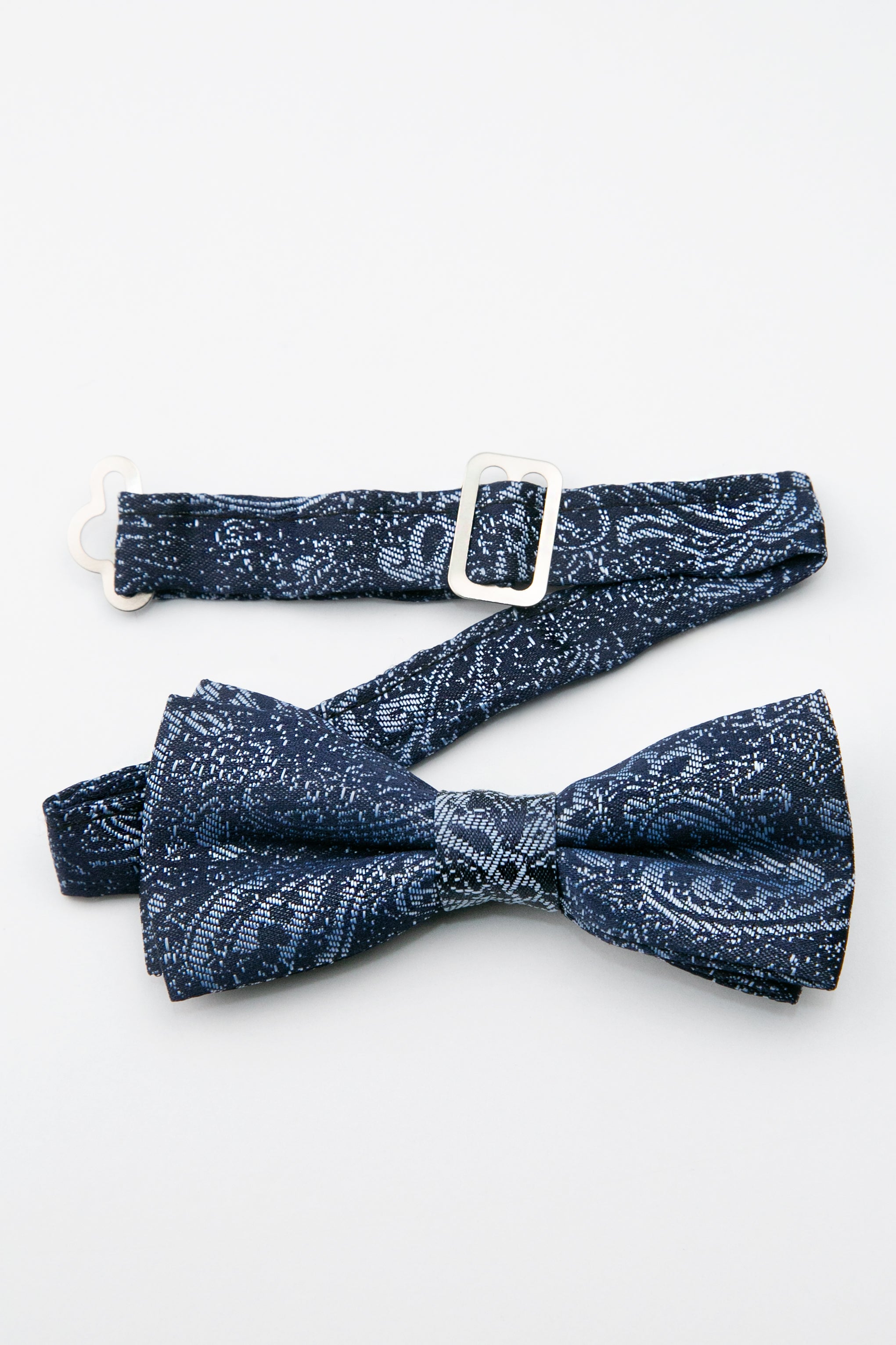 Boys’ Paisley Pre-Tied Dickie Bow Tie - Navy blue Detail Picture