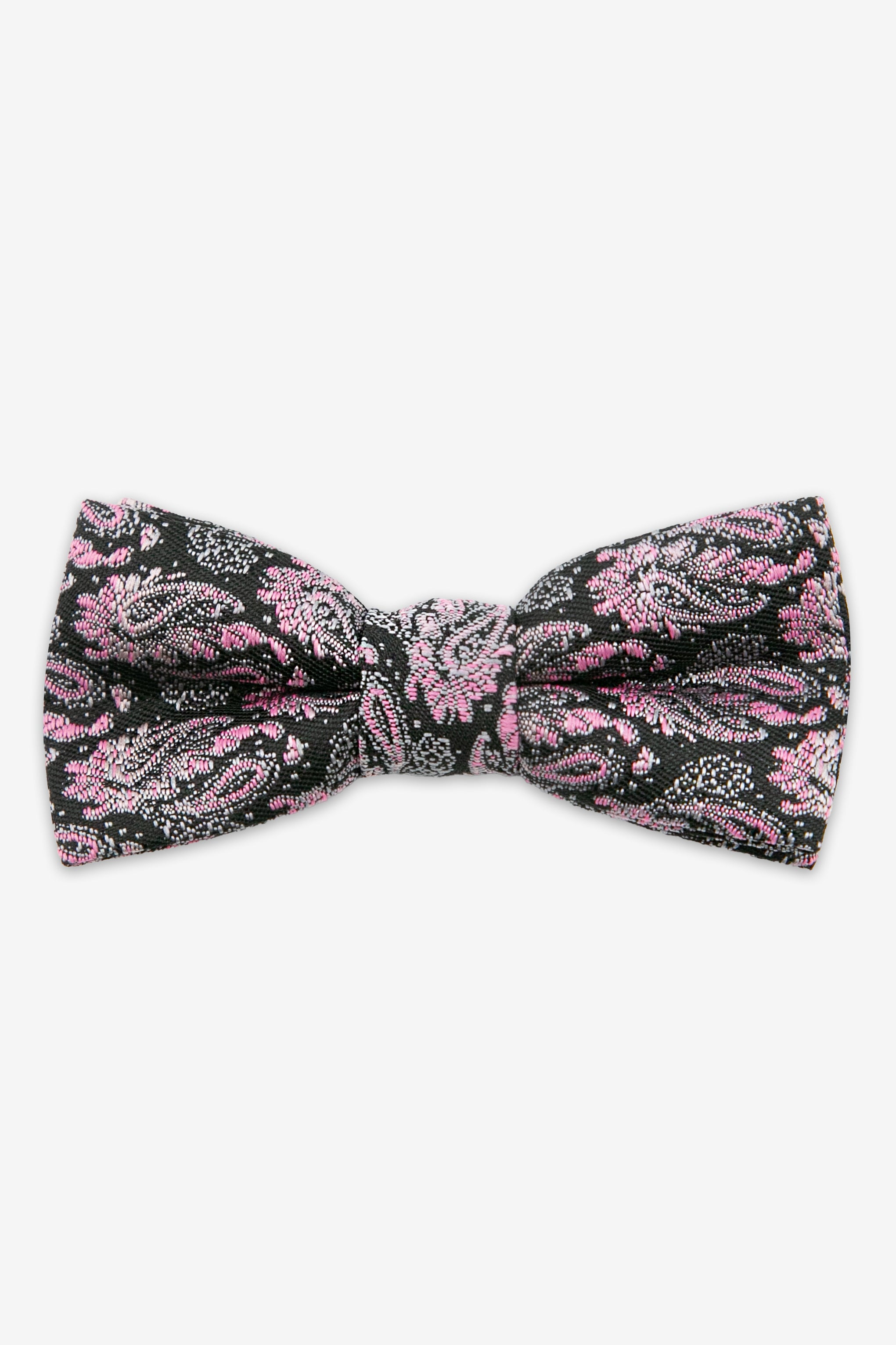 Boys’ Paisley Pre-Tied Dickie Bow Tie - Pink and Black