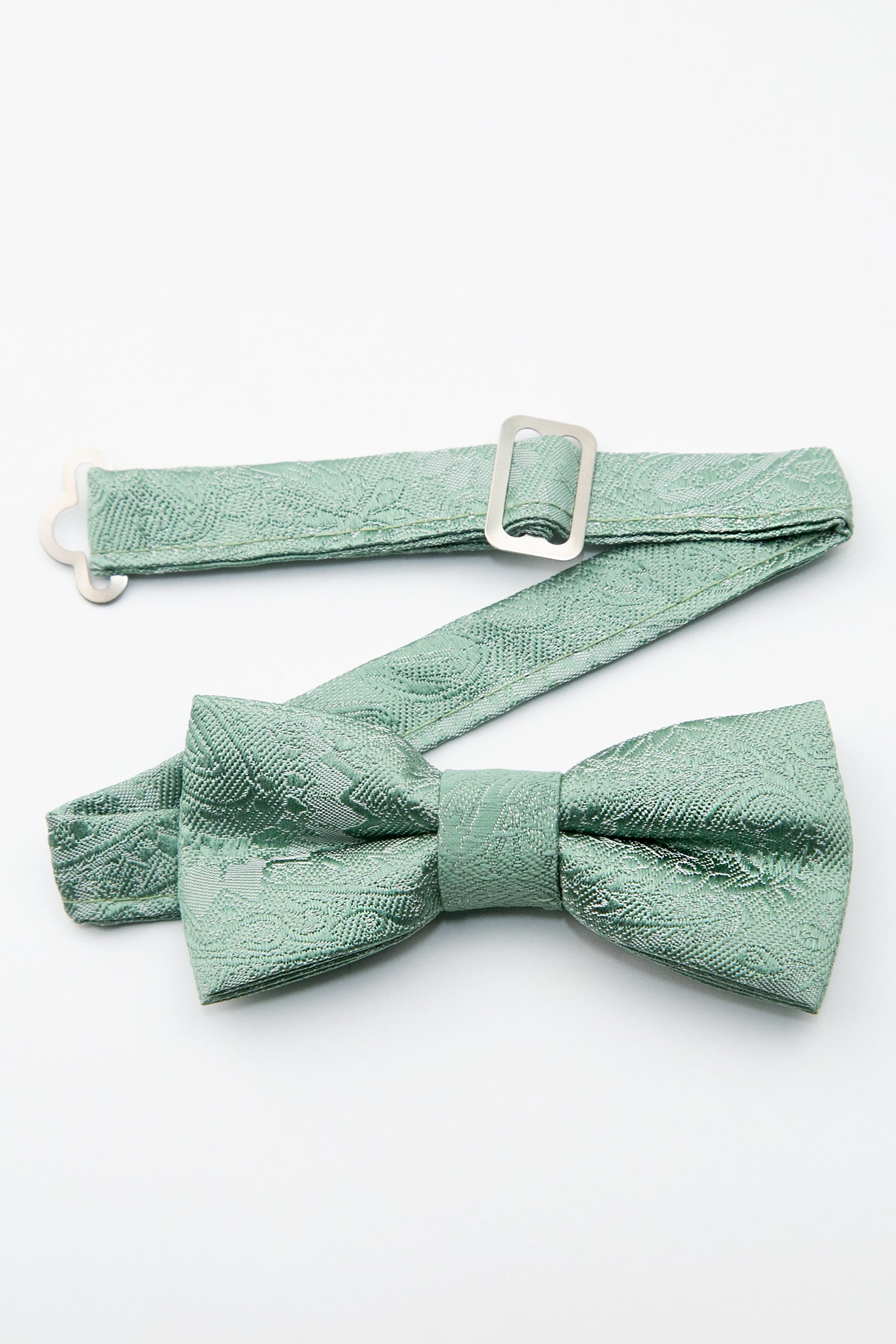 Boys’ Pastel Paisley Pre-Tied Dickie Bow Tie  - Green Detail